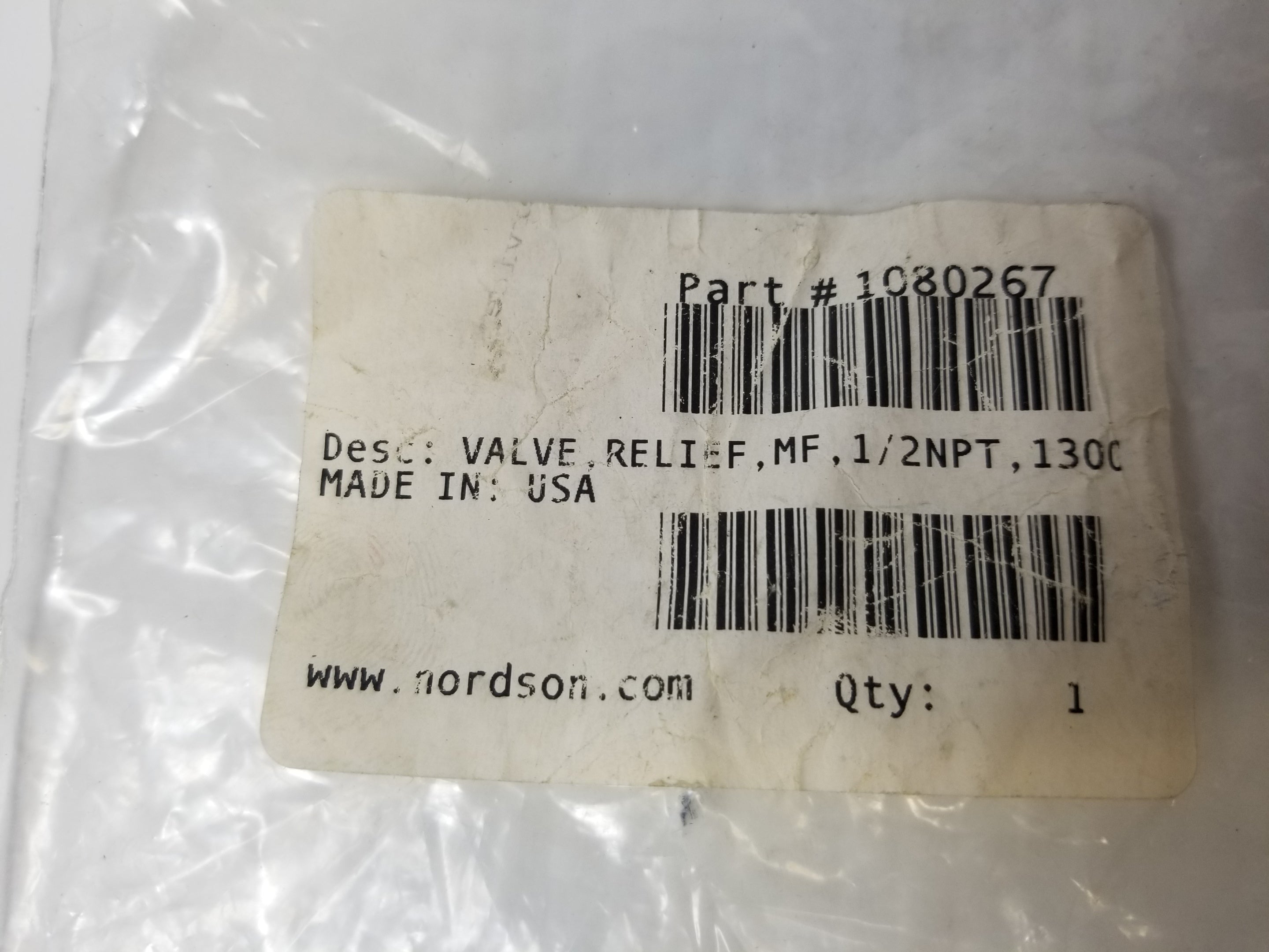 Nordson 1080267 Relief Valve 1/2"NPT