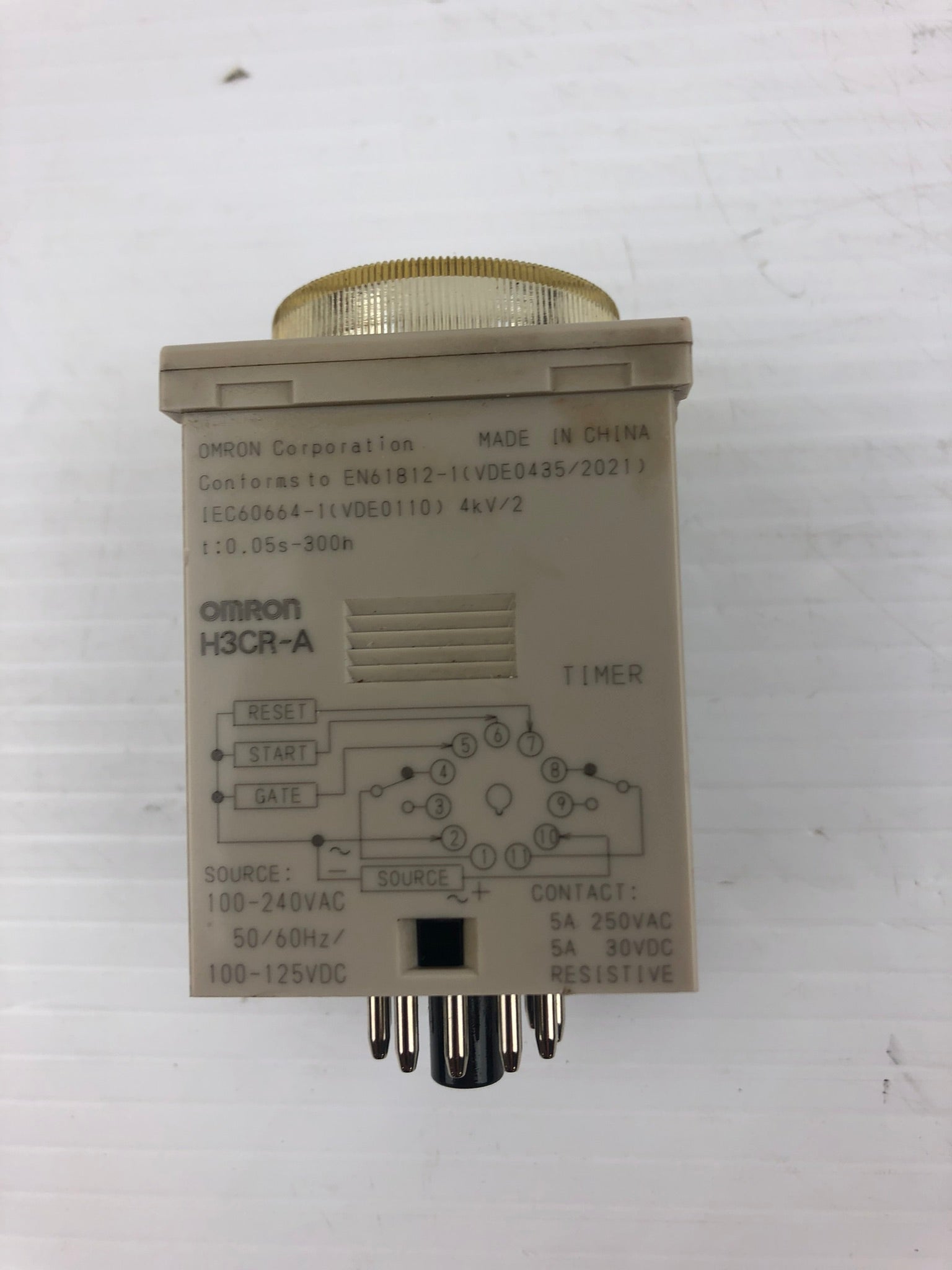 OMRON H3CR-A Timer Switch Type 100 to 240 VAC 50/60Hz 0-1.2 Sec