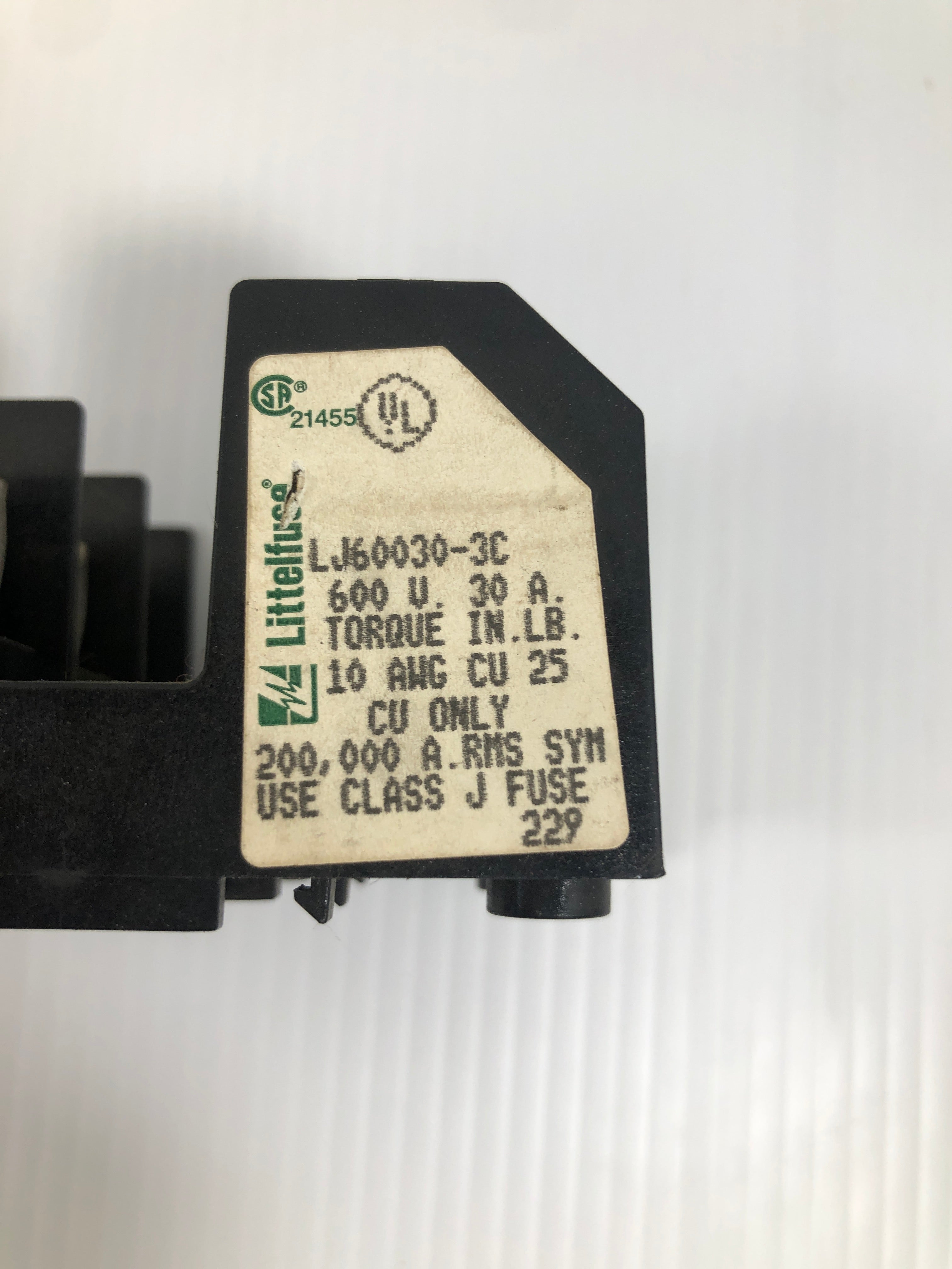 Littelfuse LJ60030-3C Fuse Holder 600V 30A Class J