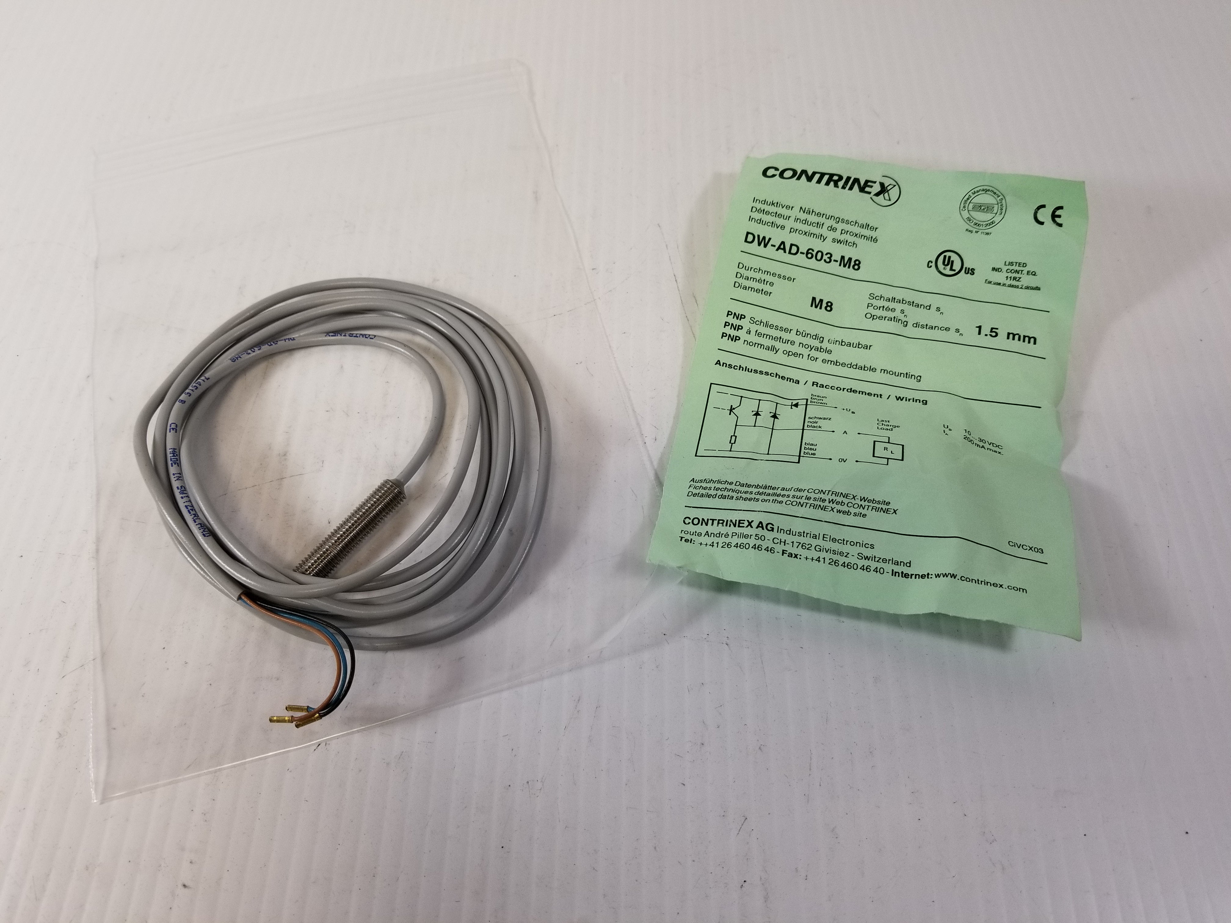 Contrinex DW-AD-603-M8 Inductive Proximity Sensor