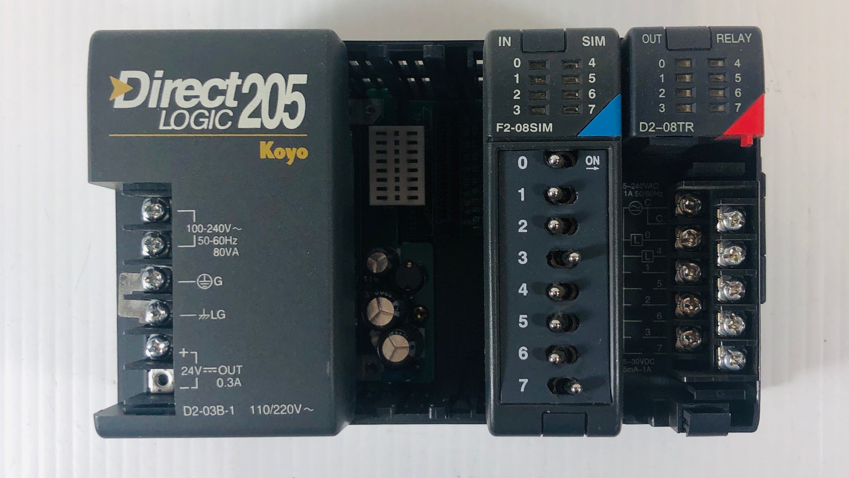 Koyo Direct Logic 205 Module Assembly D2-03B-1, F2-08SIM, D2-08TR