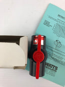 Watts Regulator 540030 PBV PVC 3/4" Compact Ball Valve Teflon EPDM