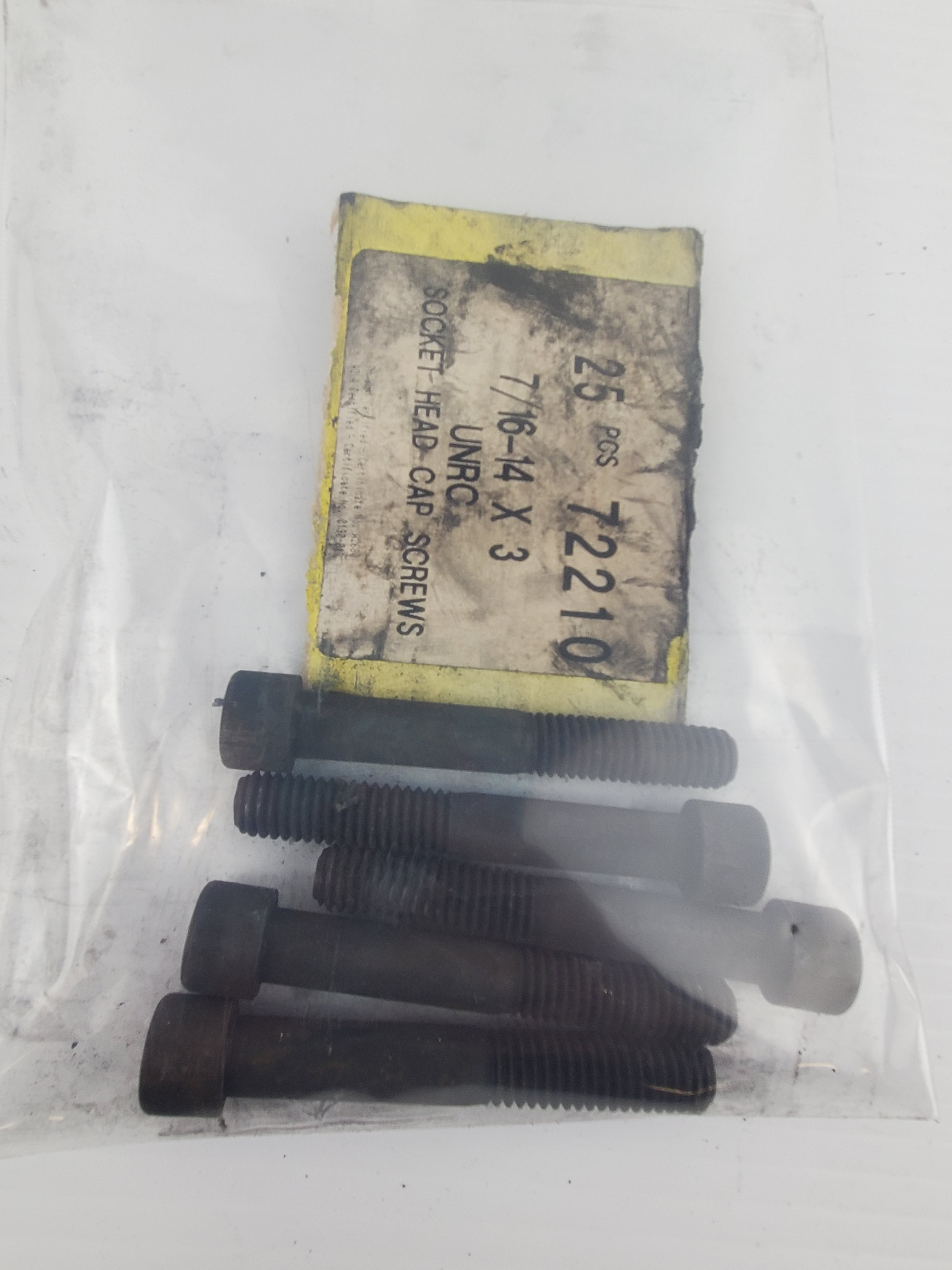 UNRC 72210 7/16-14 x 3 Socket Head Cap Screws (Lot of 5)