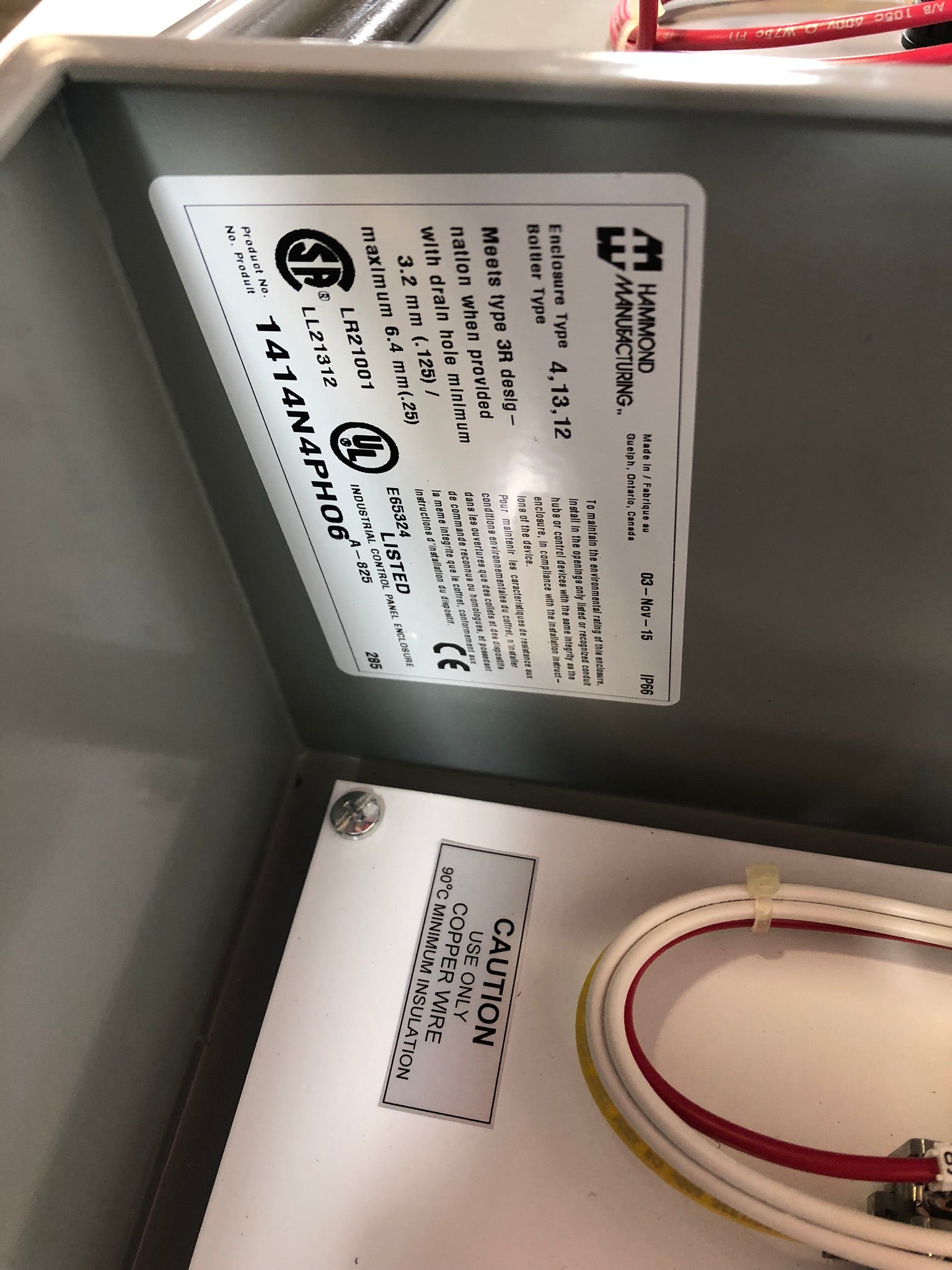TLC Controls PAL120715TLC Hammond Manufacturing Electrical Cabinet 1414N4PHO6