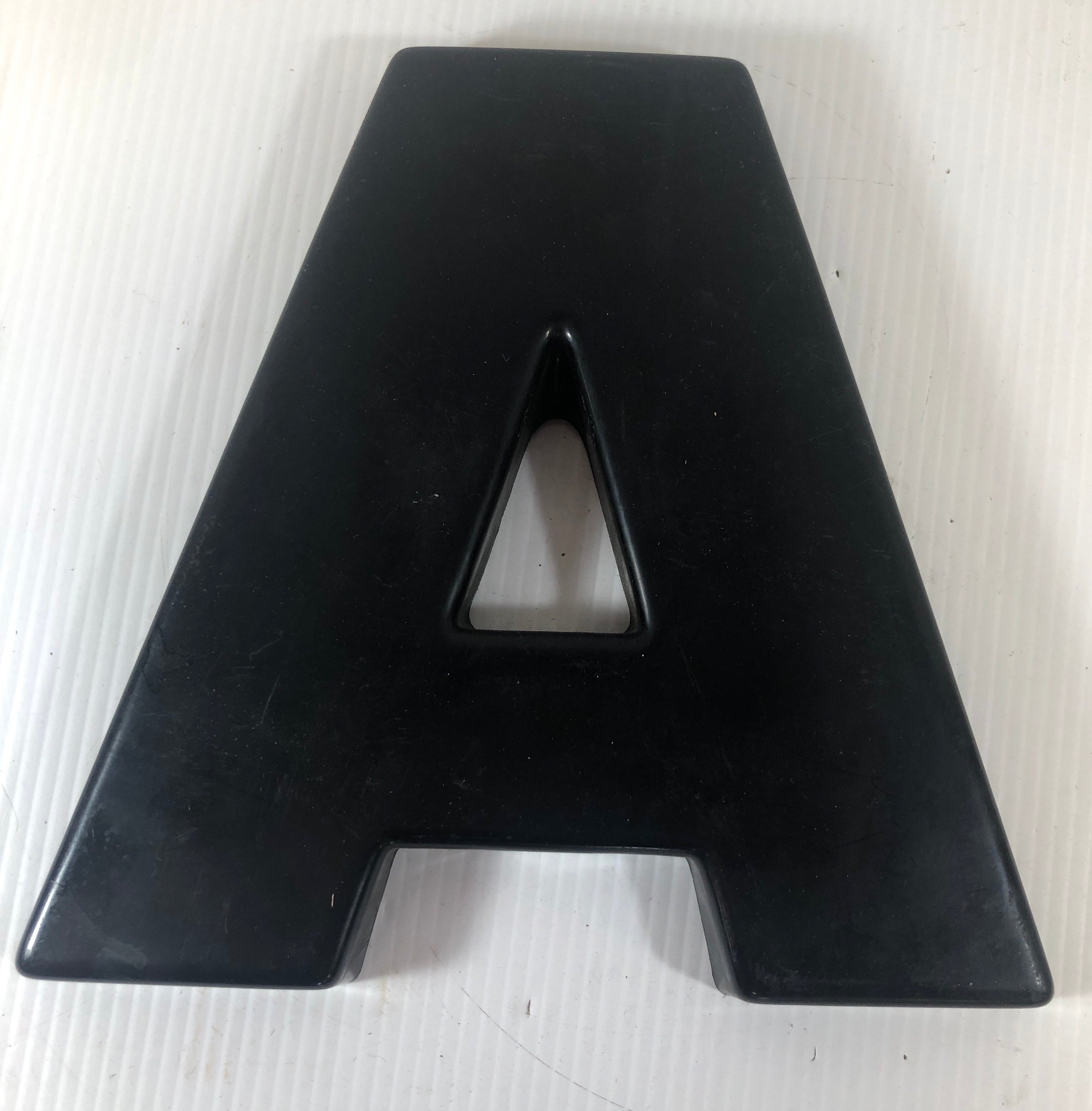 Black Plastic Letter 9.5" Tall Capital A