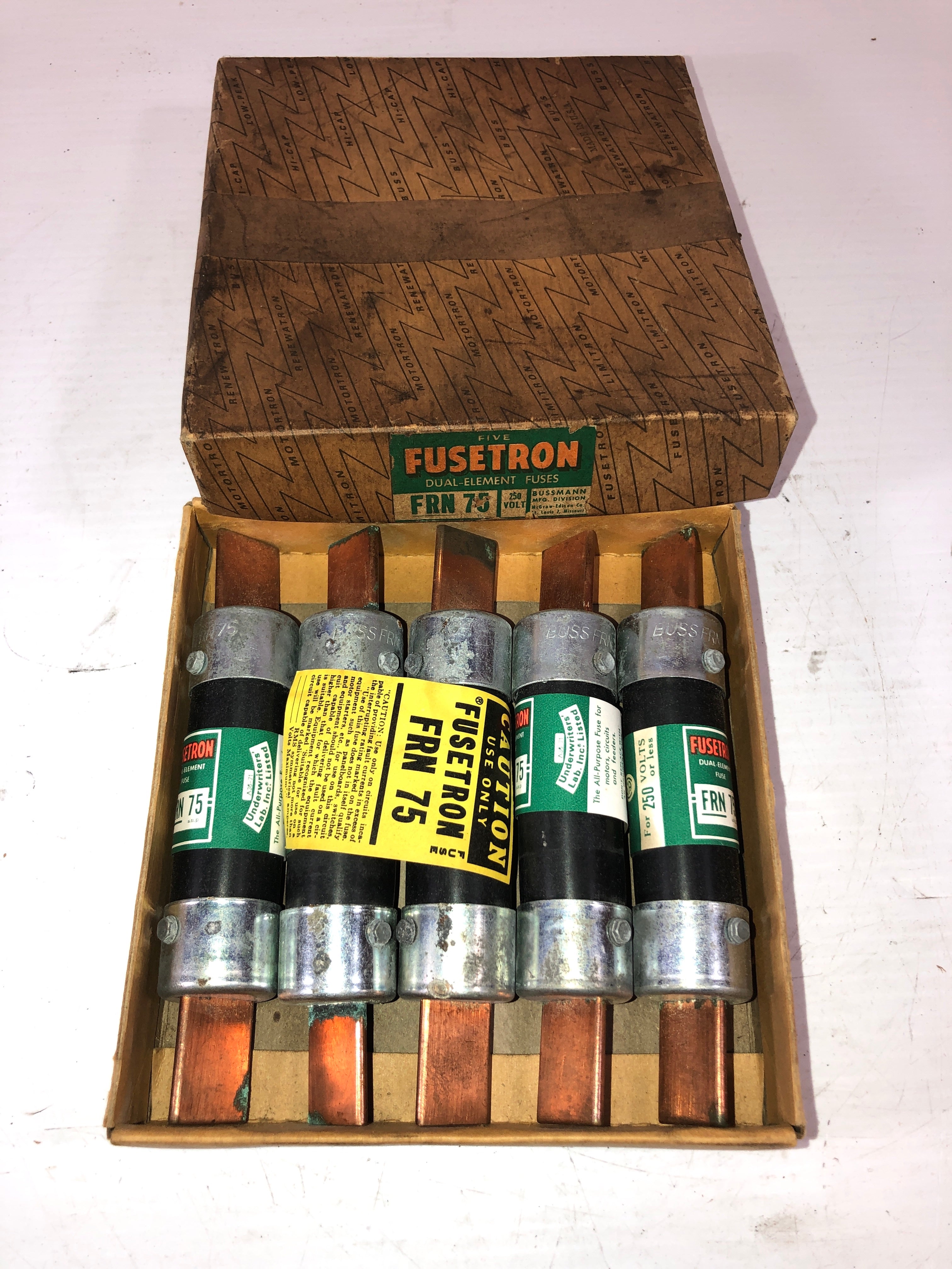 Bussman Fusetron FRN 75 Dual Element Fuse - Box of 5