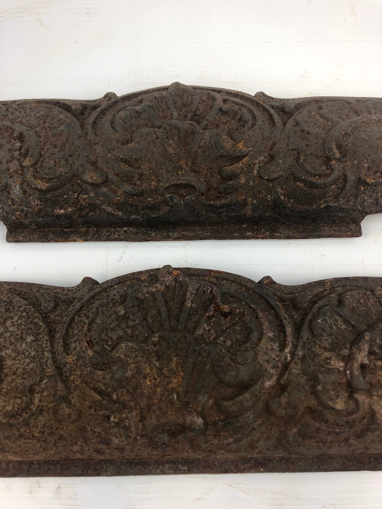 Antique Foster Stoves and Ranges Cast Iron 17" Decorative Panel (Lot of 2)