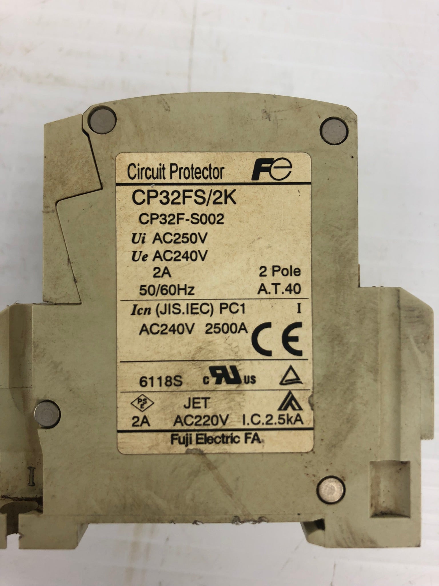 Fuji Electric CP32FS/2K Circuit Protector 2 Pole 50/60Hz AC240V 2500A
