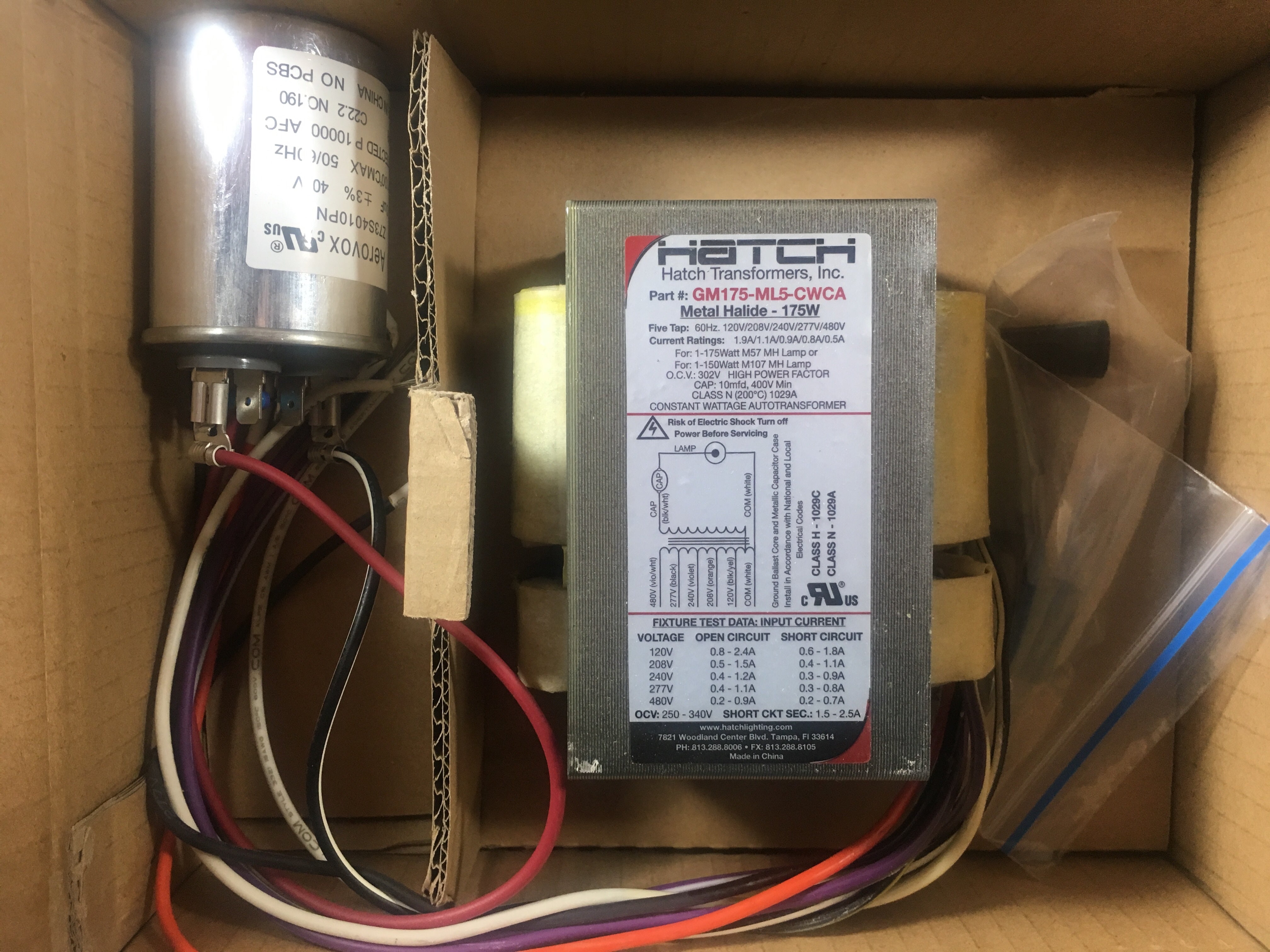 Hatch Ballast Metal Halide 175W GM175-ML5-CWCA
