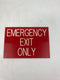 Plastic EMERGENCY EXIT ONLY Sticker Sign 10" x 7"