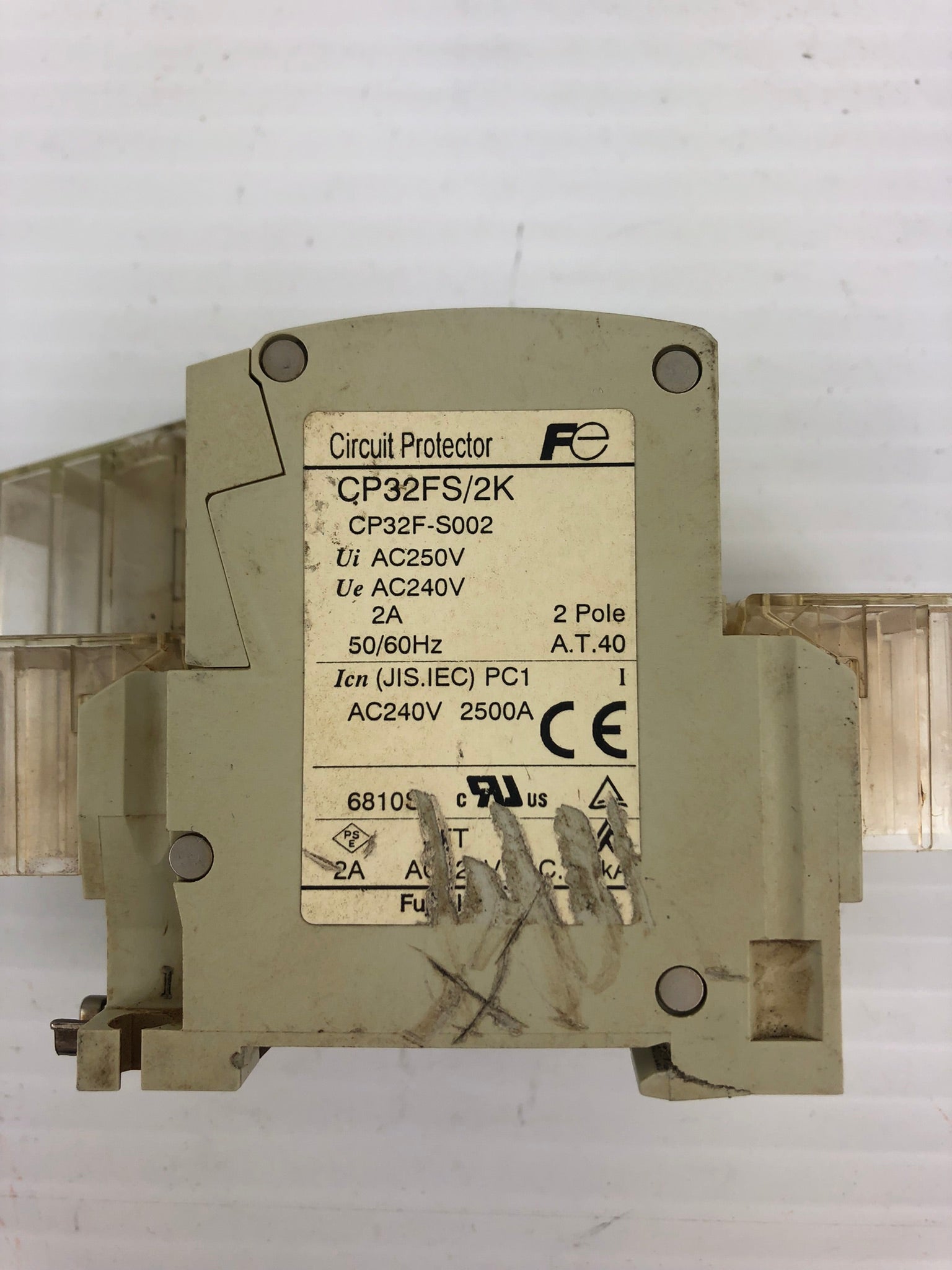 Fuji Electric CP32FS/2K Circuit Protector 2 Pole 2A 50/60Hz CP32FS - With Covers