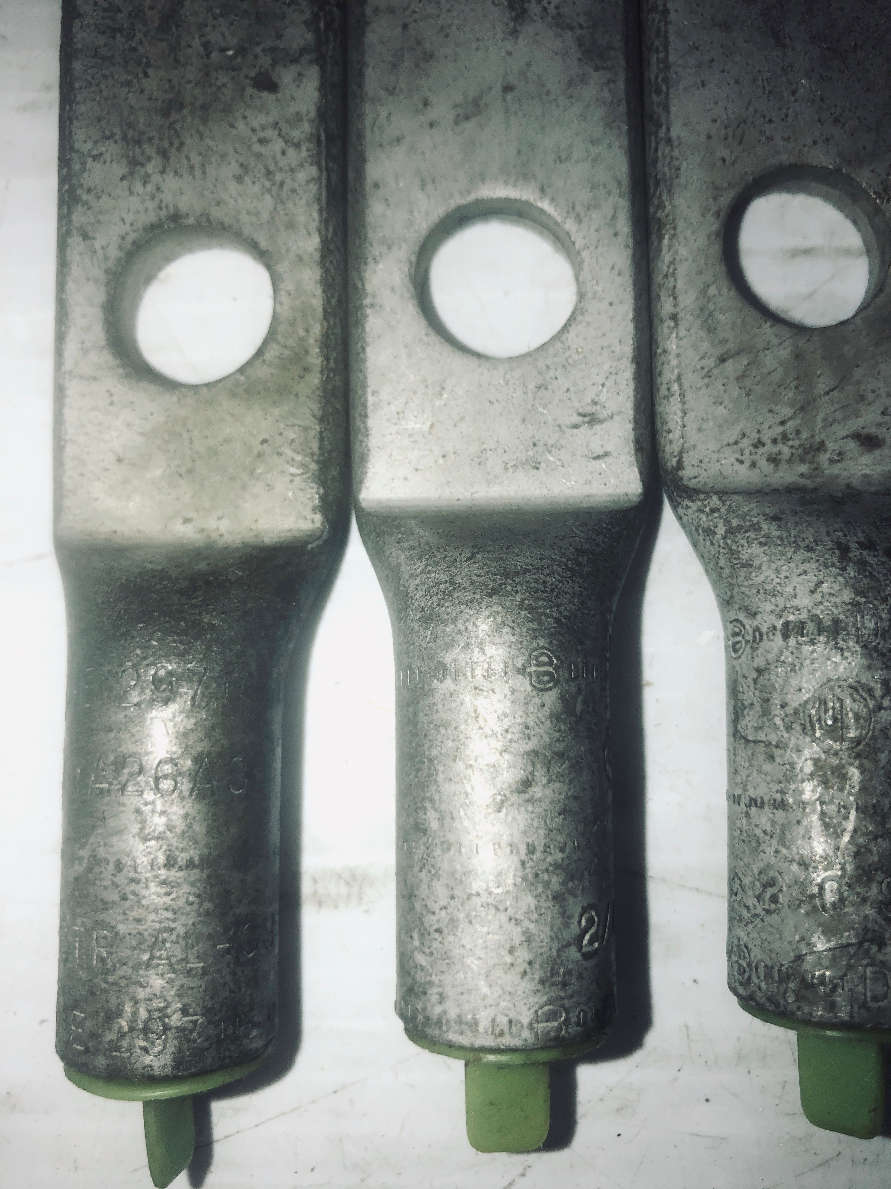 Burndy Crimp Compression Lug Green Die YA26A (Lot of 7)