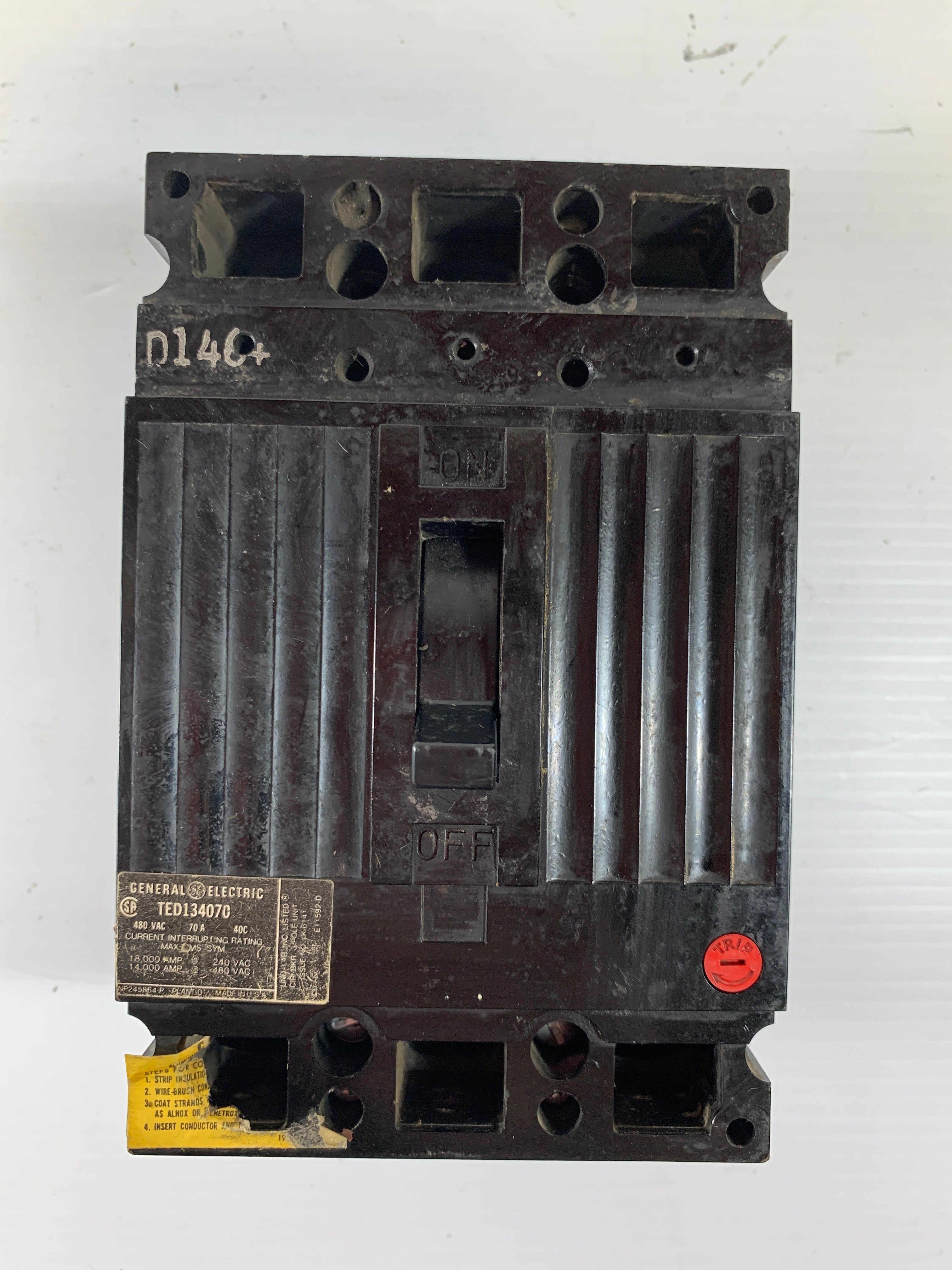 General Electric Circuit Breaker TED13407C 70 Amp 480 VAC