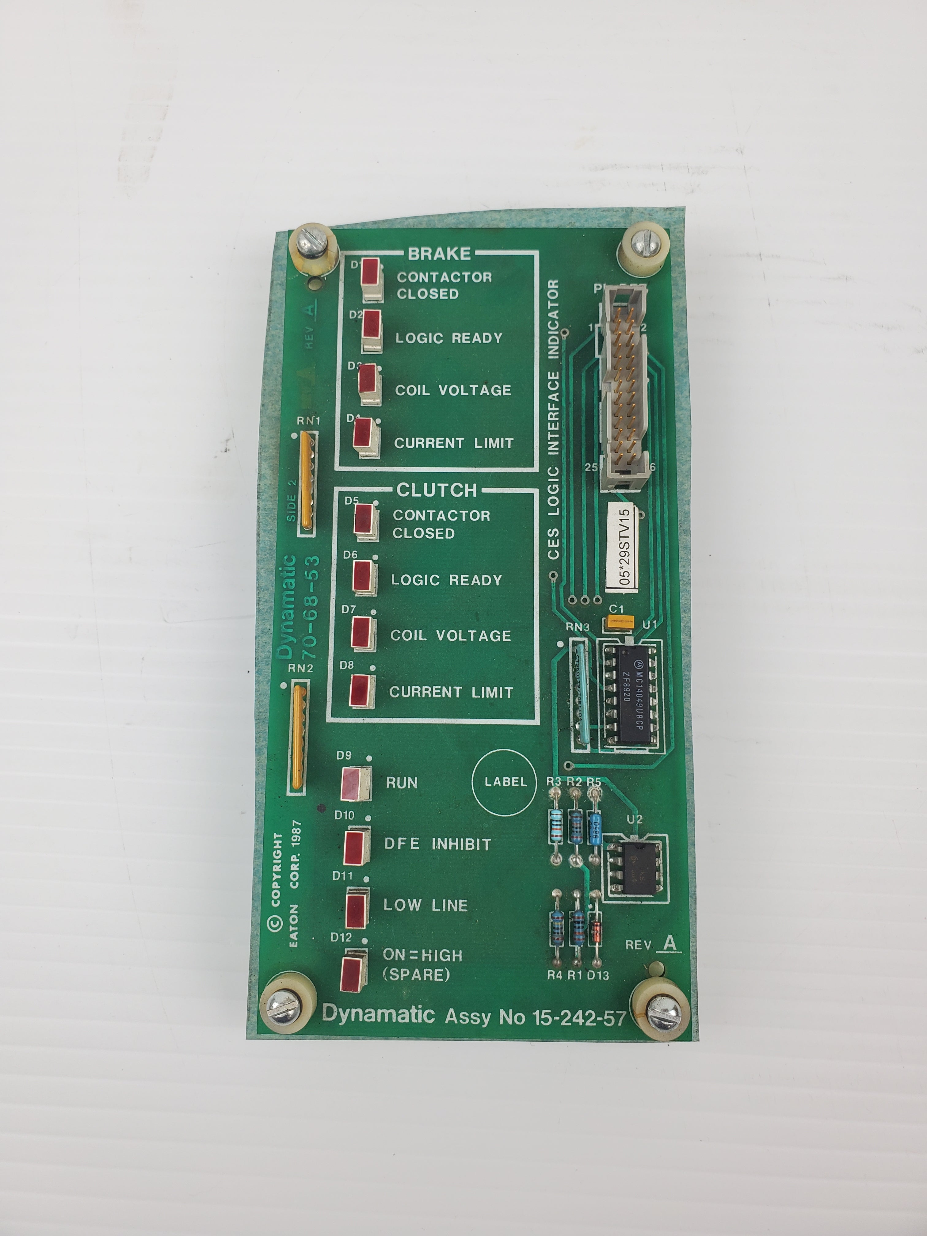 Dynamatic / Eaton 70-68-53 Circuit Board Assy No. 15-242-57