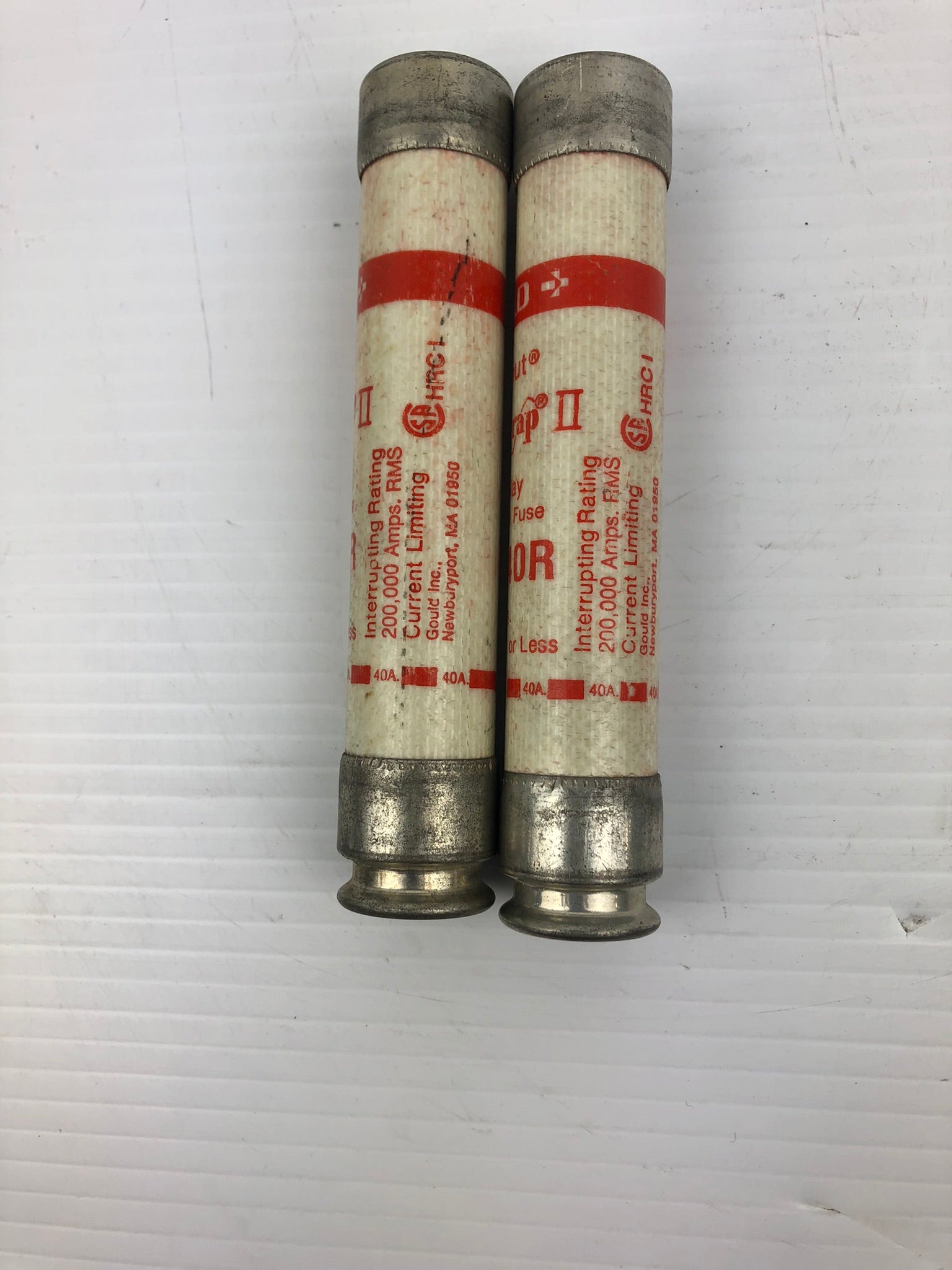 Gould Shawmut A6D40R Time Delay Fuse 40 AMP 600 VAC Or Less (Lot of 2)