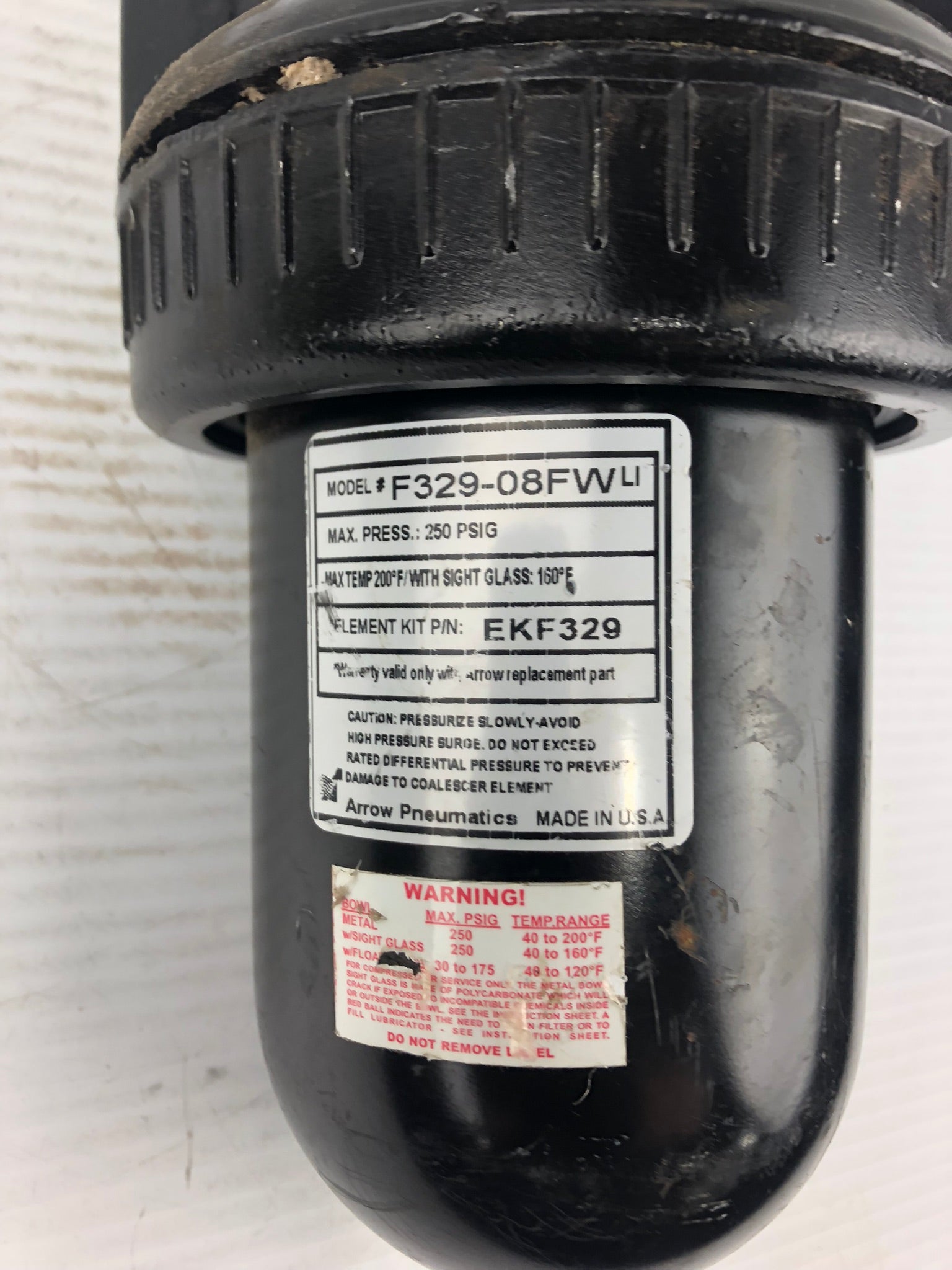Arrow Pneumatics F329-08FW High Flow Particulate Filter Max Press 250 PSIG