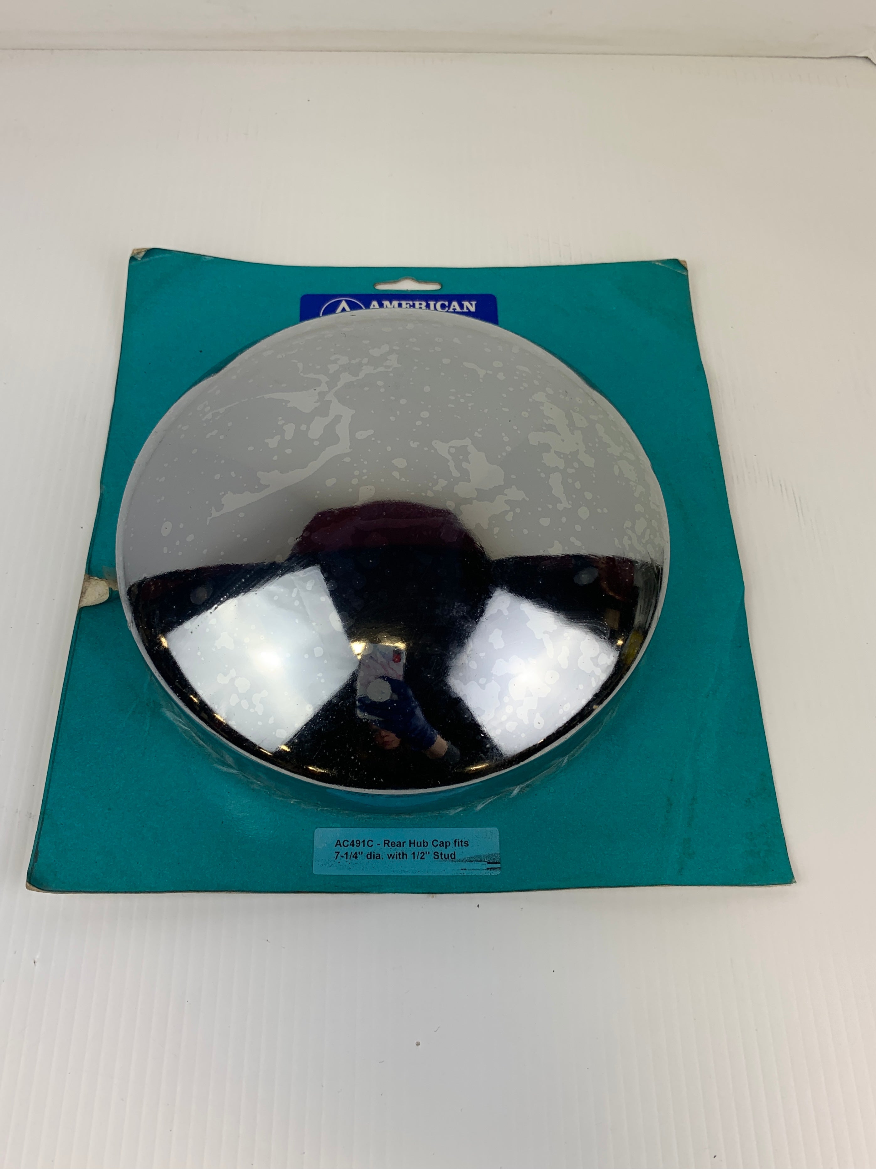 American Chrome Rear Hubcap AC491C 7 1/4" Dia. 1/2" Stud