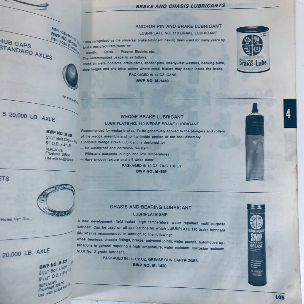 Brake and Wheel Parts Industries Inc. BWP 1976 Parts Catalog Metal