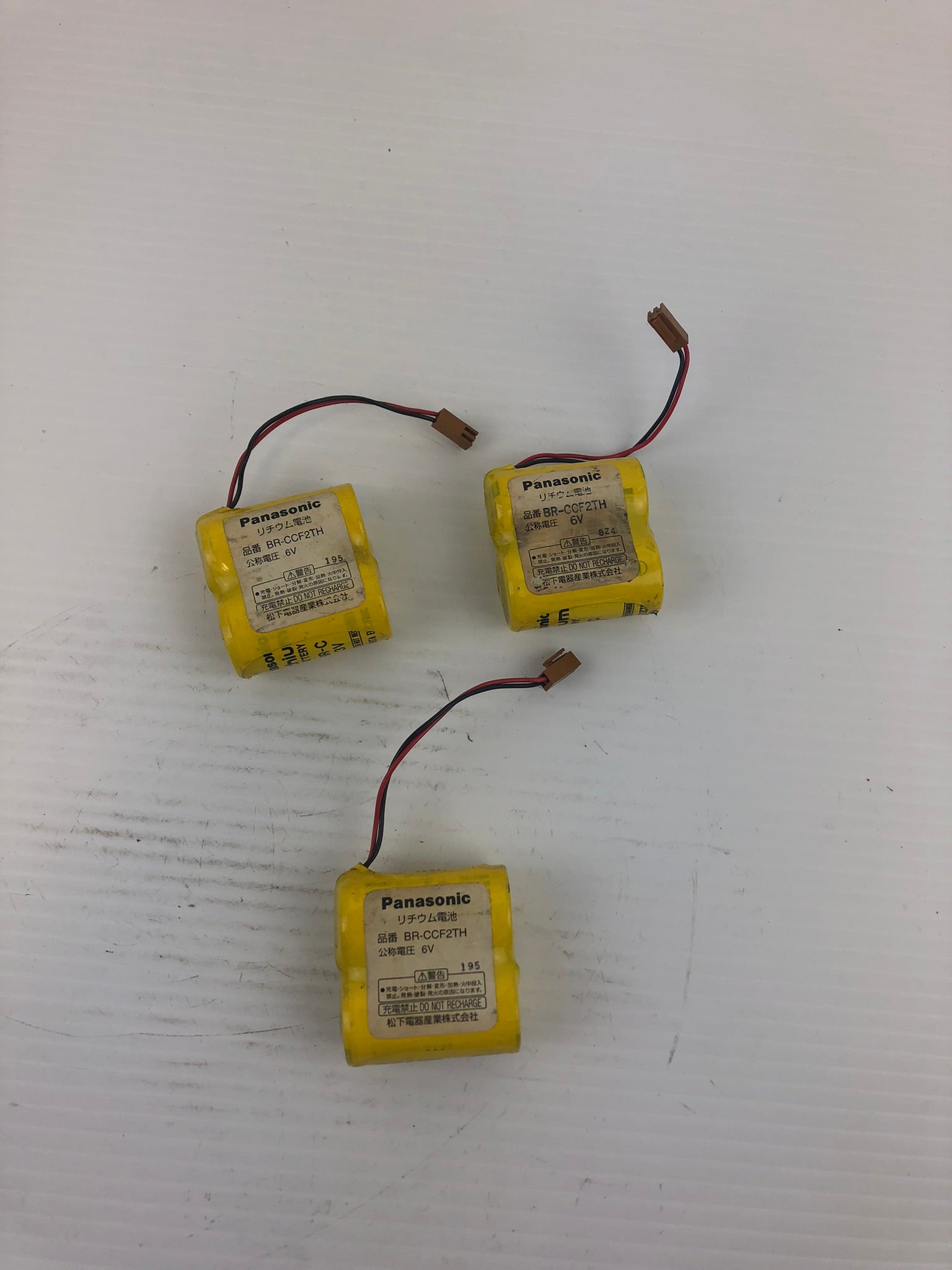 Panasonic BR-CCF2TH Lithium Battery with Wire 6V - Lot of 3