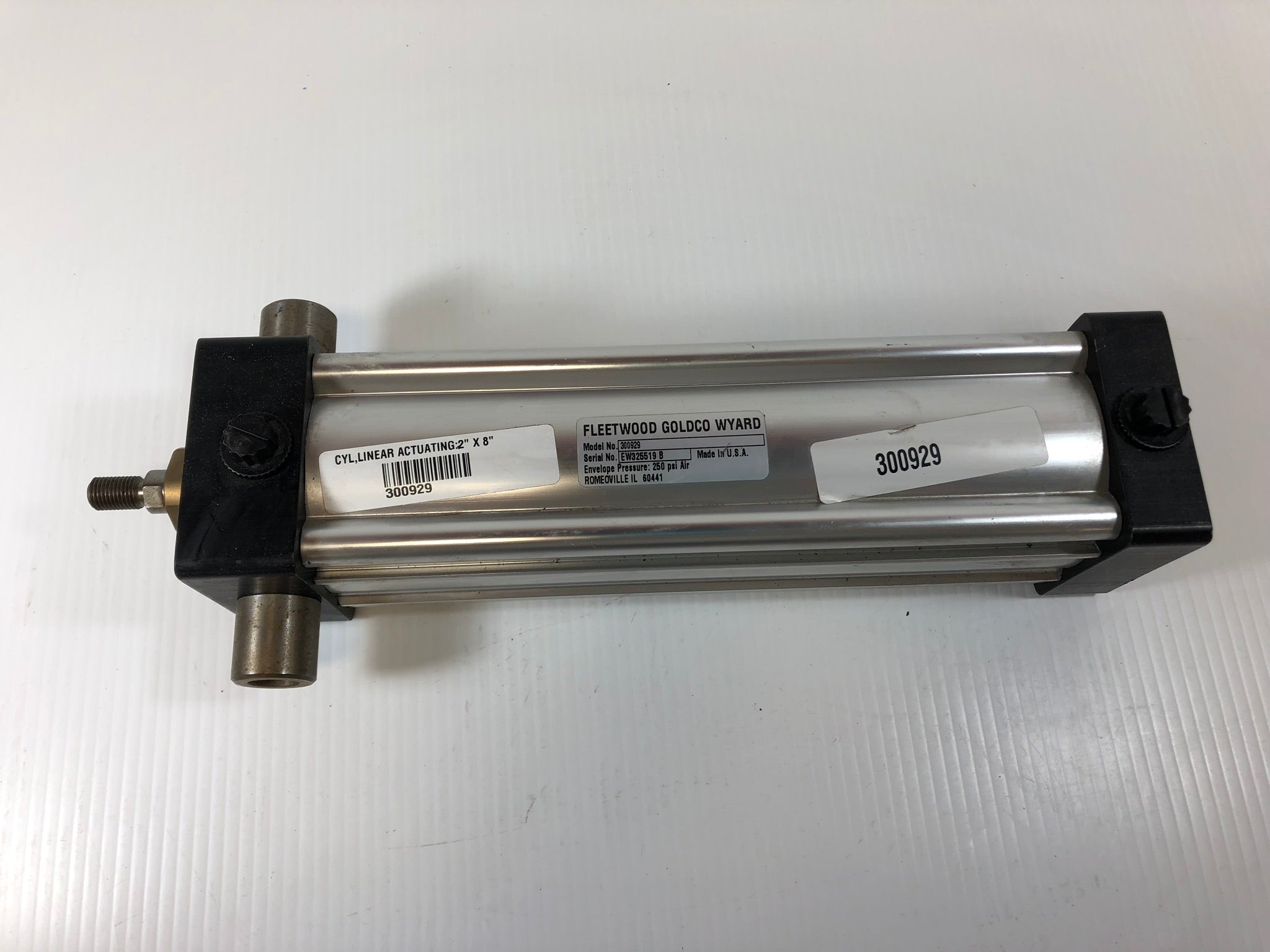 Fleetwood Goldco Wyard 300929 Pneumatic Air Cylinder 250 PSI