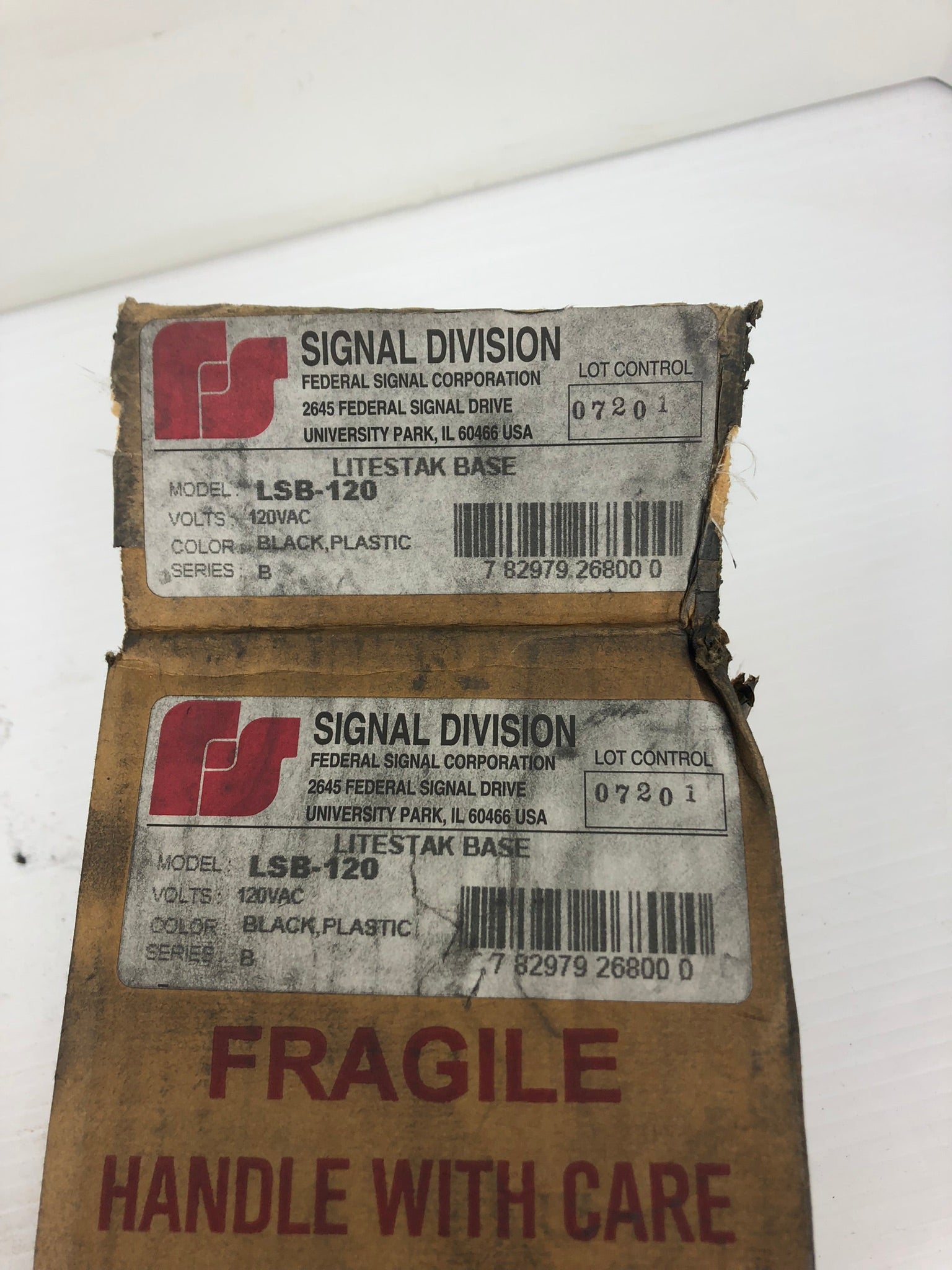 Federal Signal LSB-120 Lite Stak Base Black Plastic Series B 120V