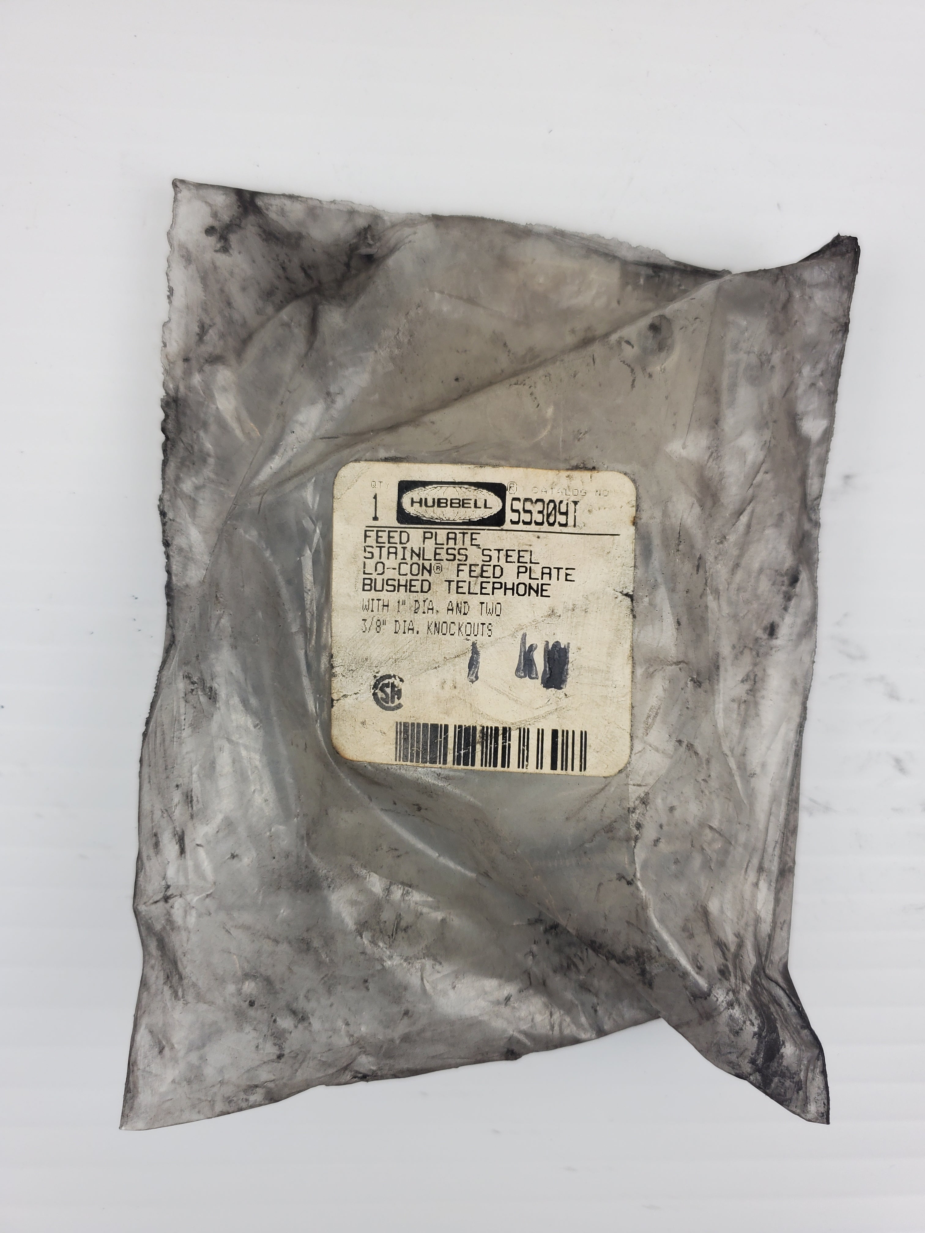 Hubbell SS309T Stainless Steel Feed Plate