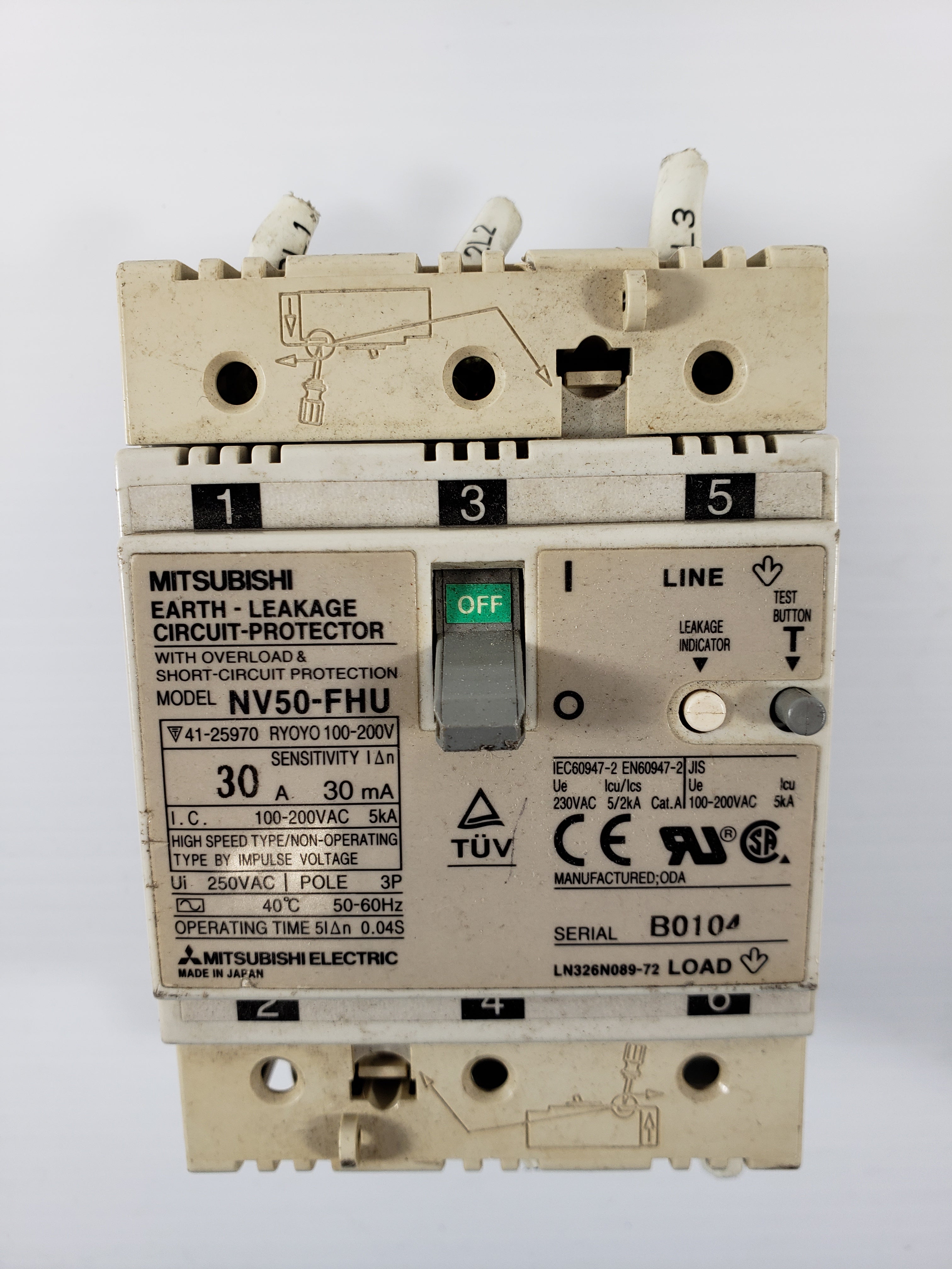Mitsubishi Circuit Protector NV50-FHU 30 AMP