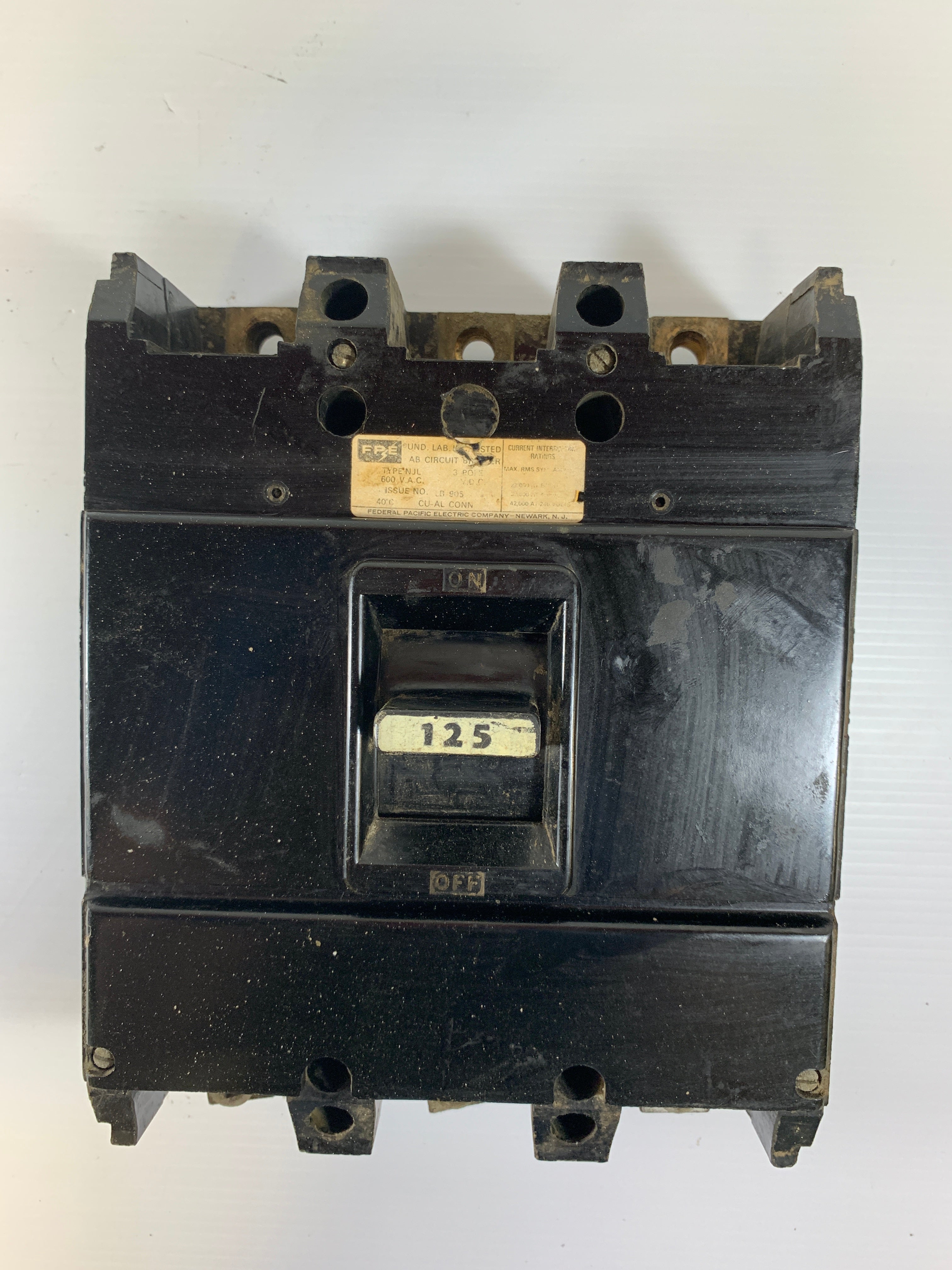FPE Circuit Breaker 125 Amp LB905 3 Pole 600 VAC