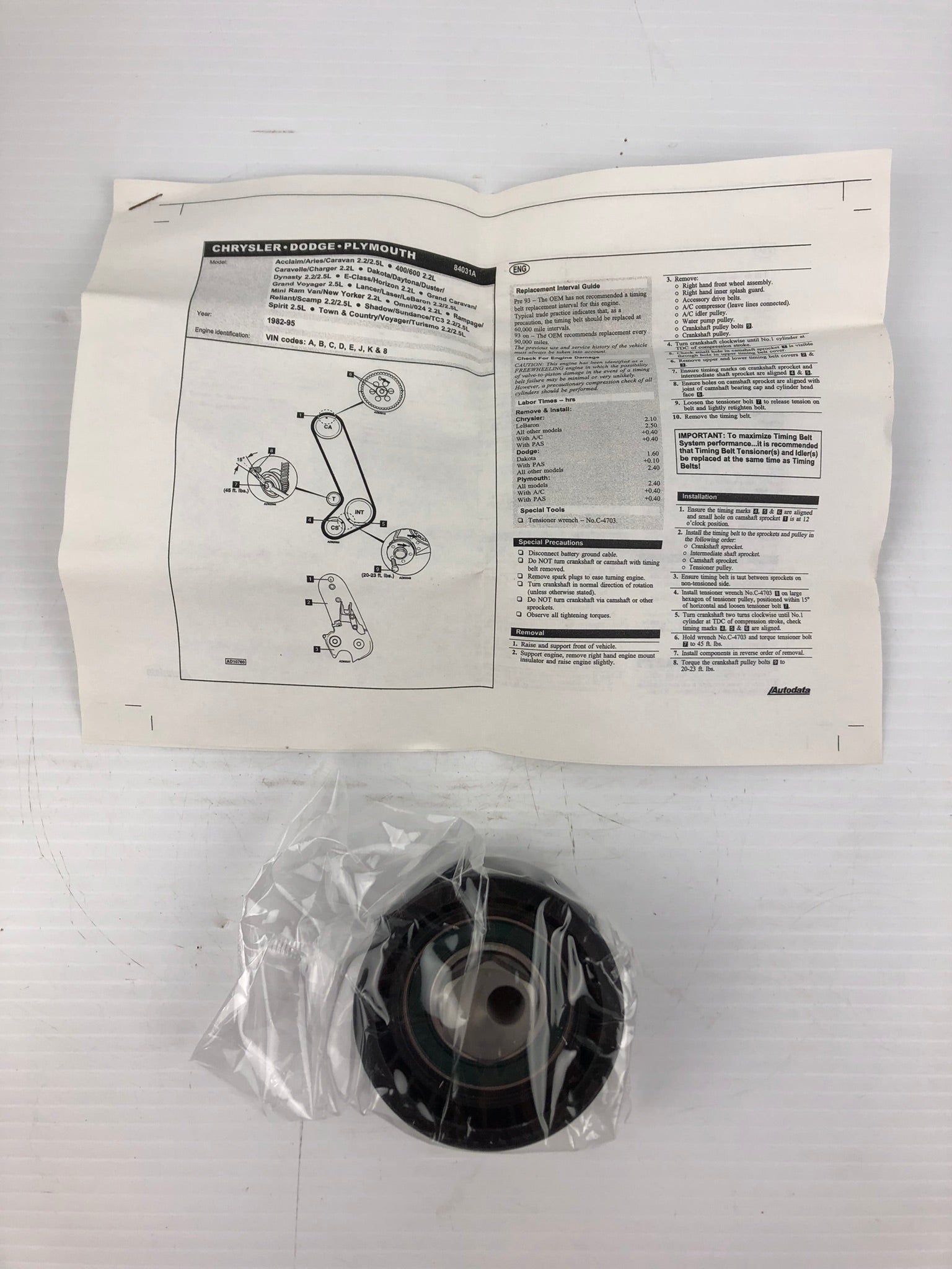 Dayco 84031 Engine Timing Belt Component Kit 85192