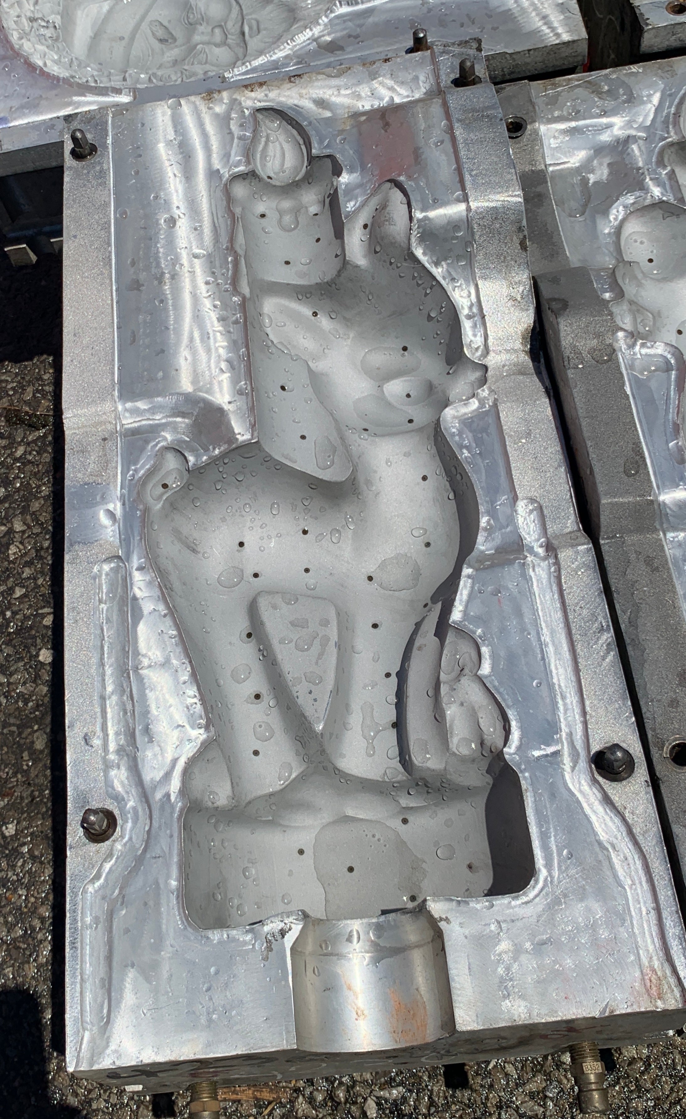 Reindeer and Candle Christmas Blow Mold For Plastic Molds