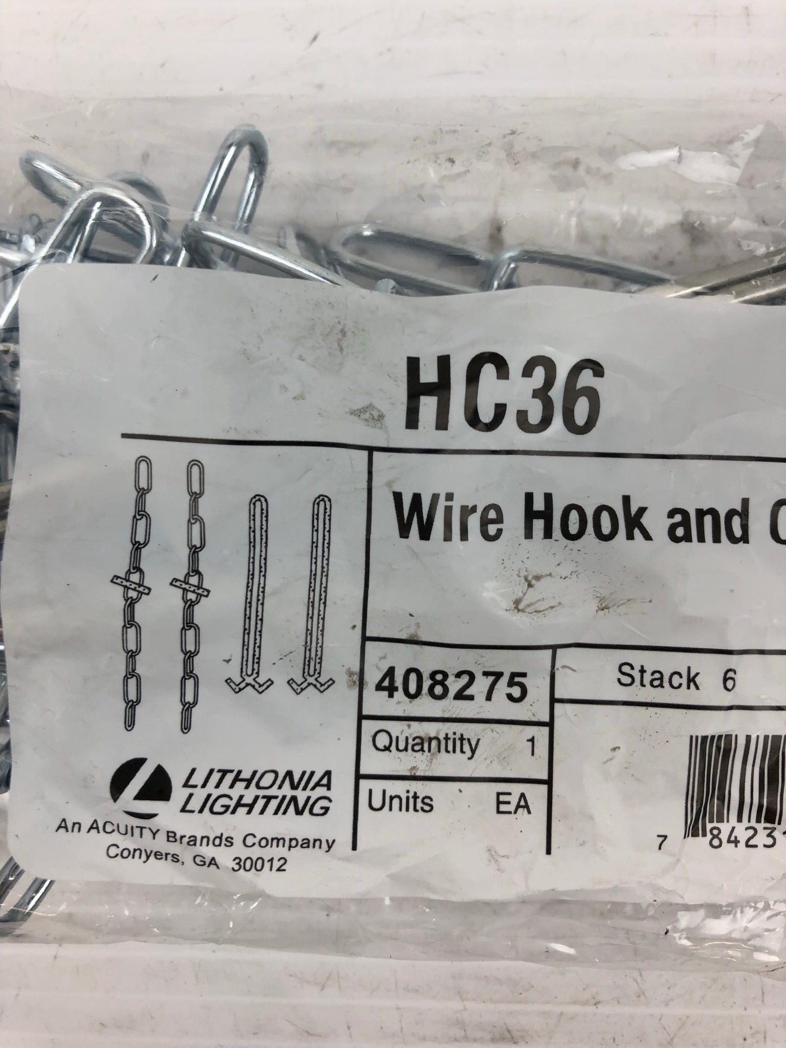 Lithona HC36 Wire Hook and Chain 36" - U Packaging 408275