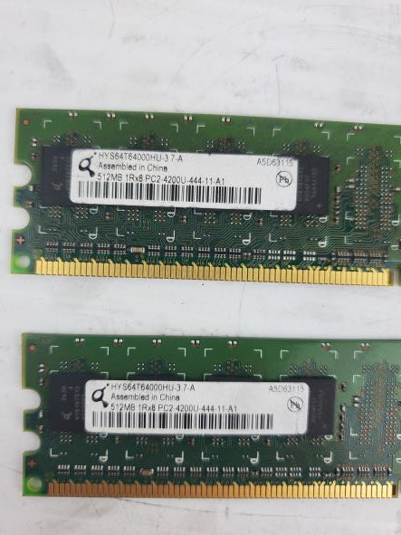 Infineon HYS64T64000HU-3.7-A RAM Memory Cards 512MB - Lot of 2