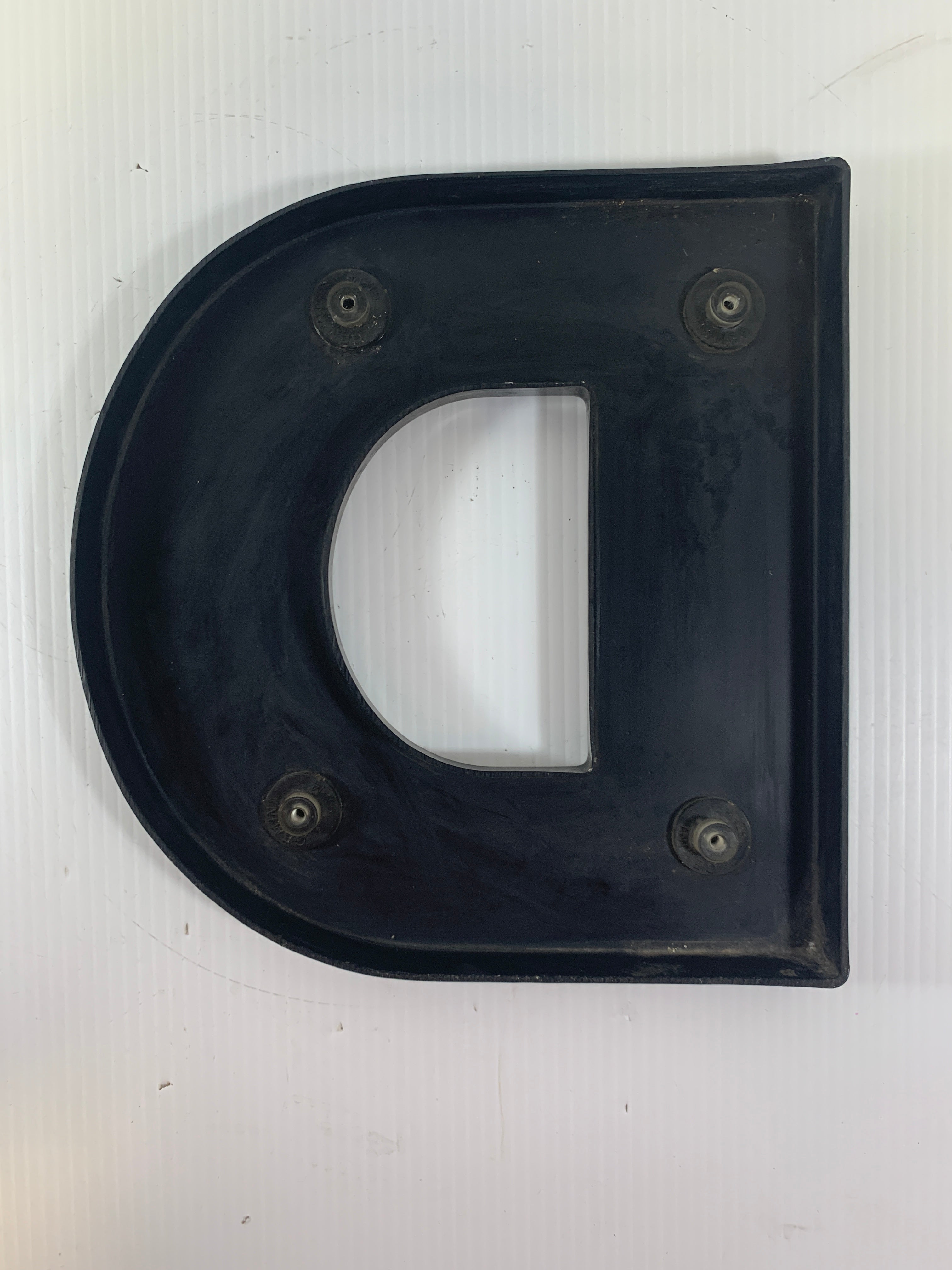 Letter "D" Wall Decor Plastic 9.5" Tall Black