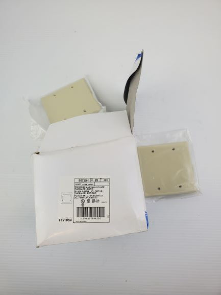 Leviton 80725-I Ivory 2G STD Blank Wallplate Thermoplastic (Box of 19)