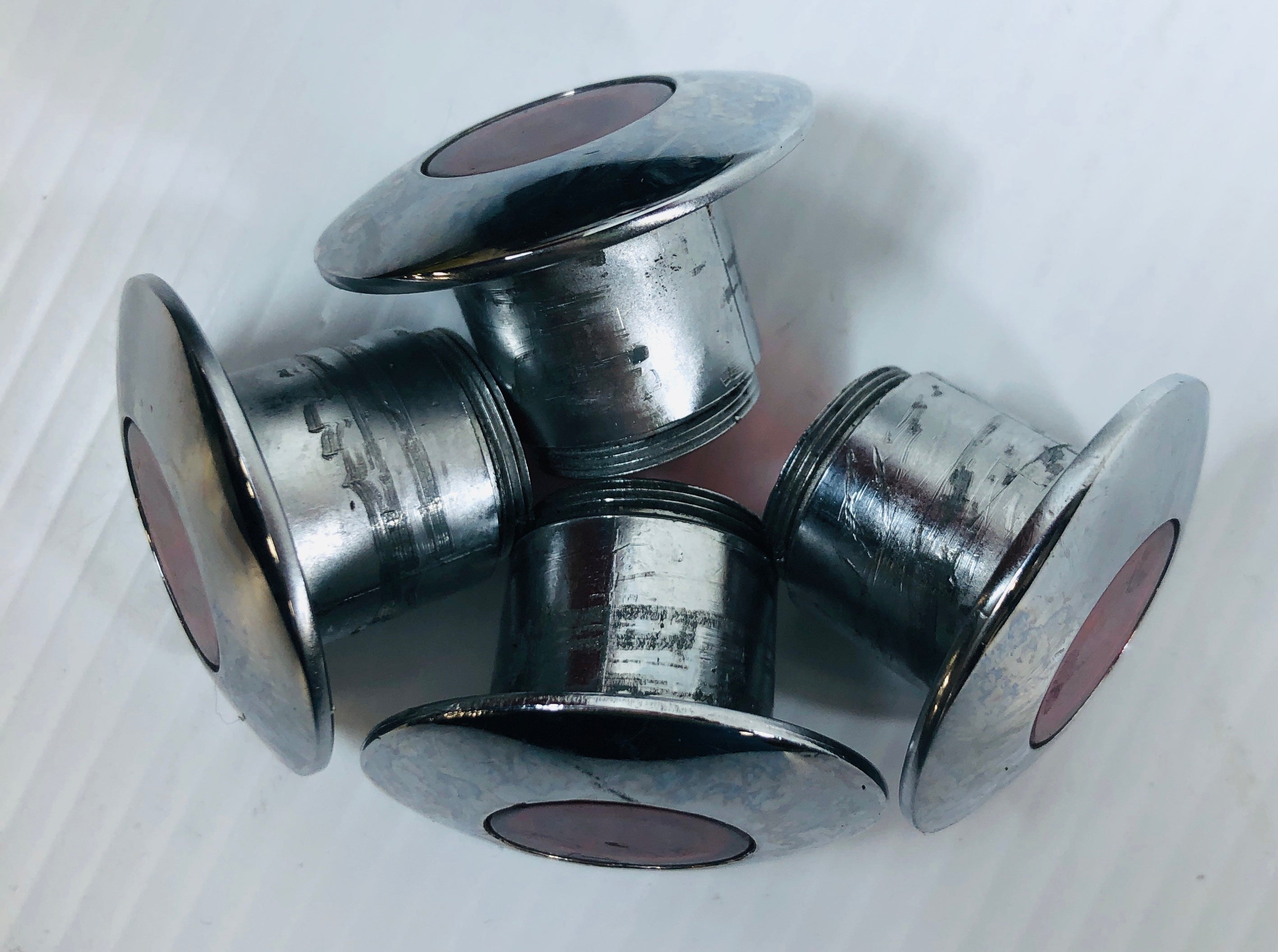 Red Screw On Illuminated Light Caps - Lot of 4