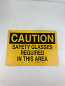 Brady 22595 Plastic Sign "Caution Safety Glasses Required In This Area" 14 x 10"