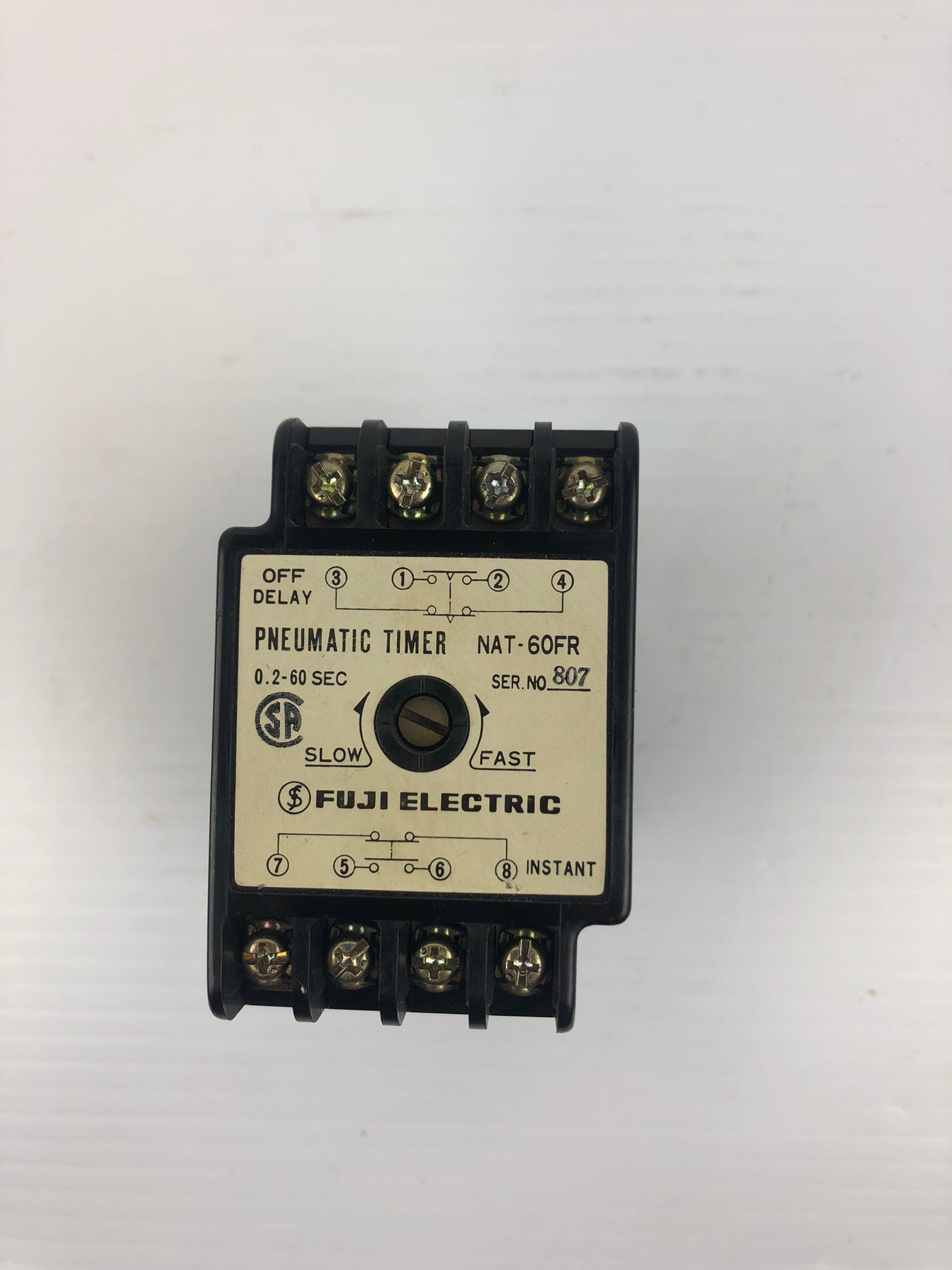 Fuji Electric NAT-60FR Pneumatic Timer 0.2-60 Sec Coil Voltage 110V 50/60 Hz