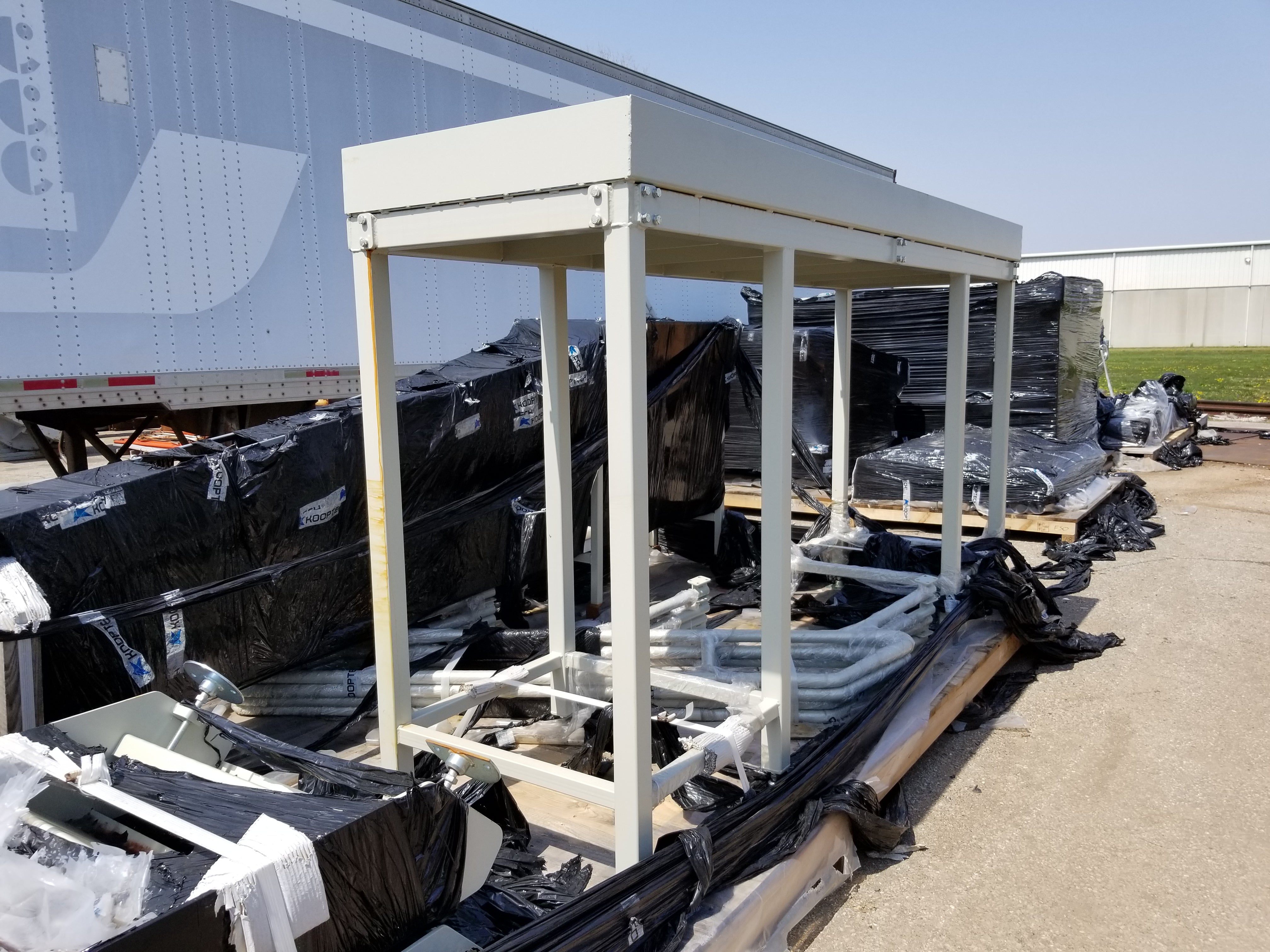 Coated Steel Platform from Conveyor Assembly Industrial 9' 9.5" x 31-1/2” x 5.5'