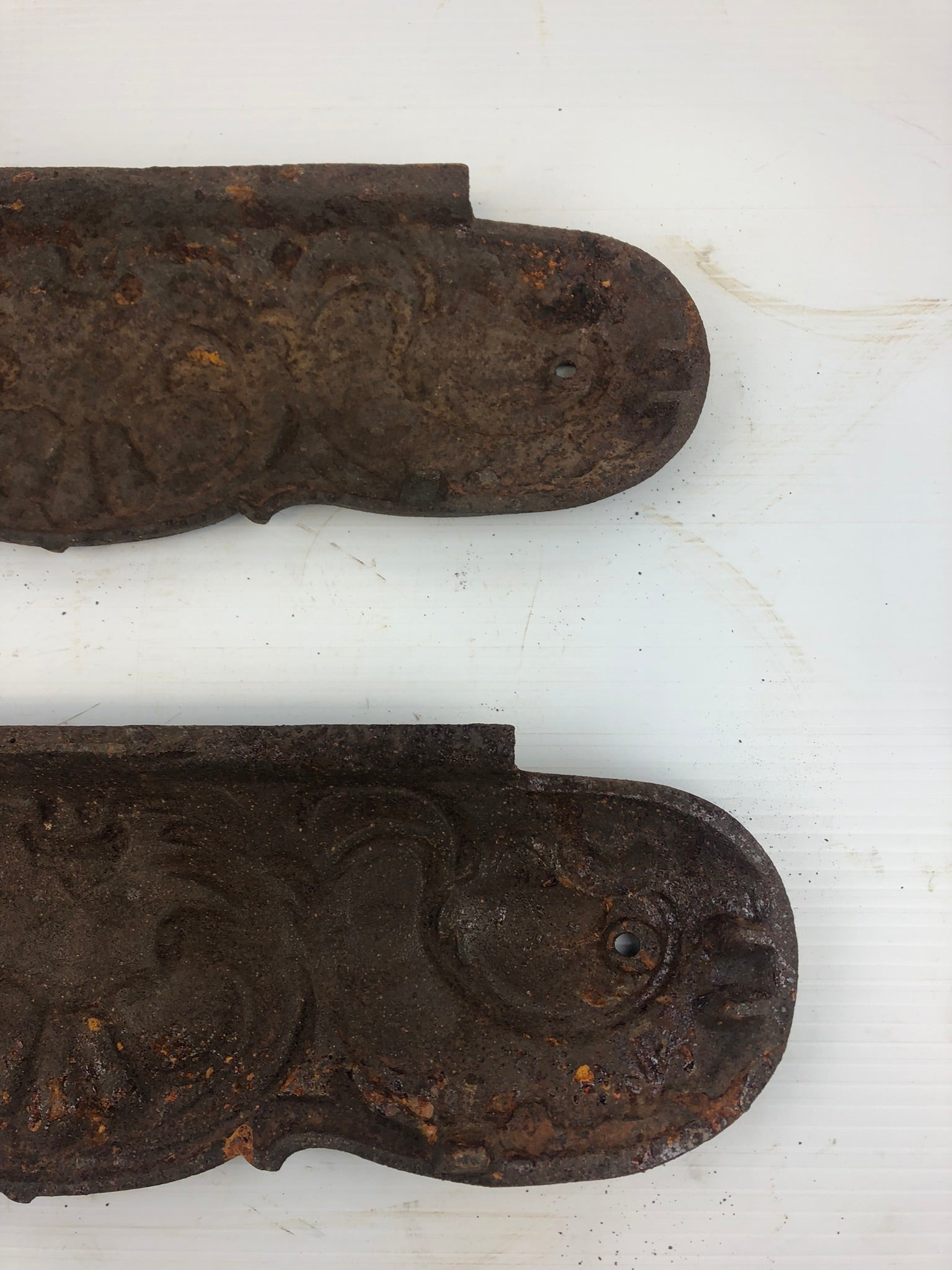 Antique Foster Stoves and Ranges Cast Iron 17" Decorative Panel (Lot of 2)