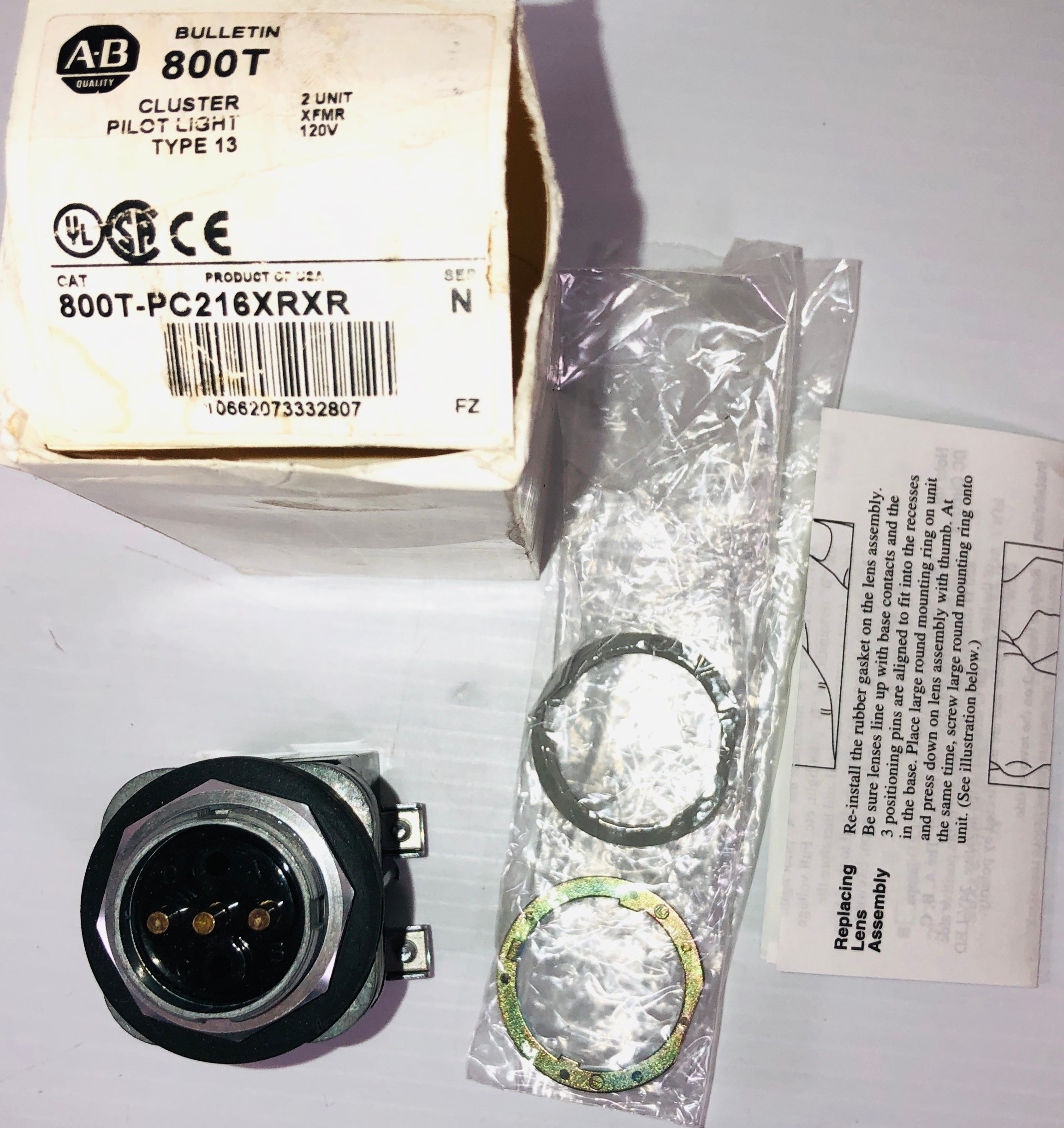 Allen-Bradley 800T-PC216XRXR Cluster Pilot Light Type 13 Series N