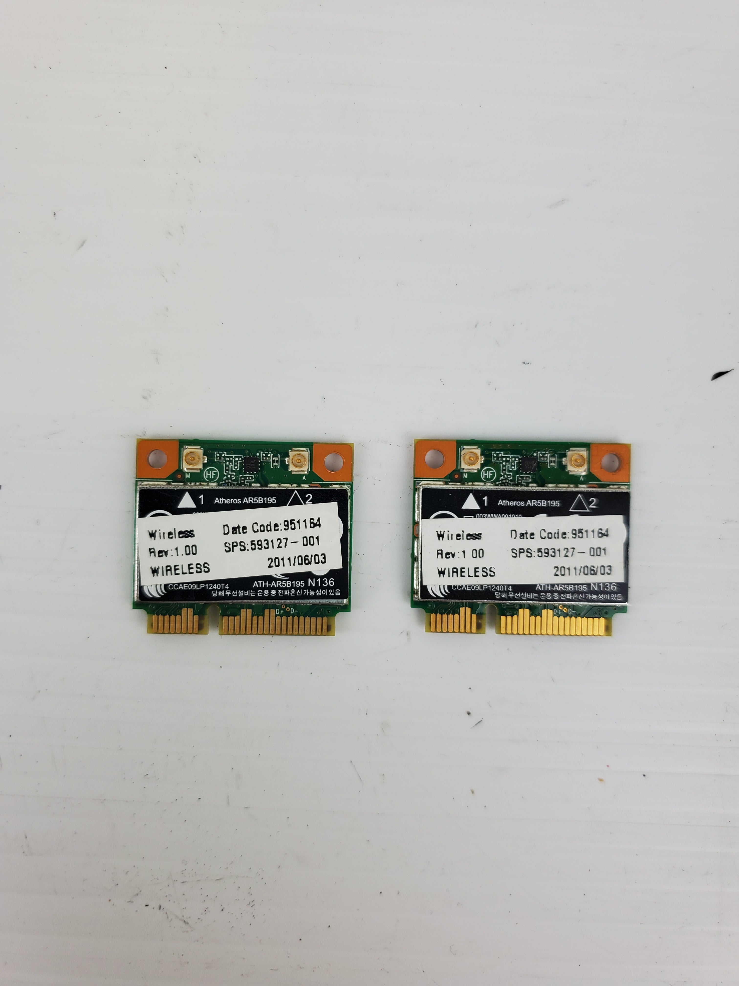 HP 592775-001 Wi-Fi Wireless Card (Lot of 2)