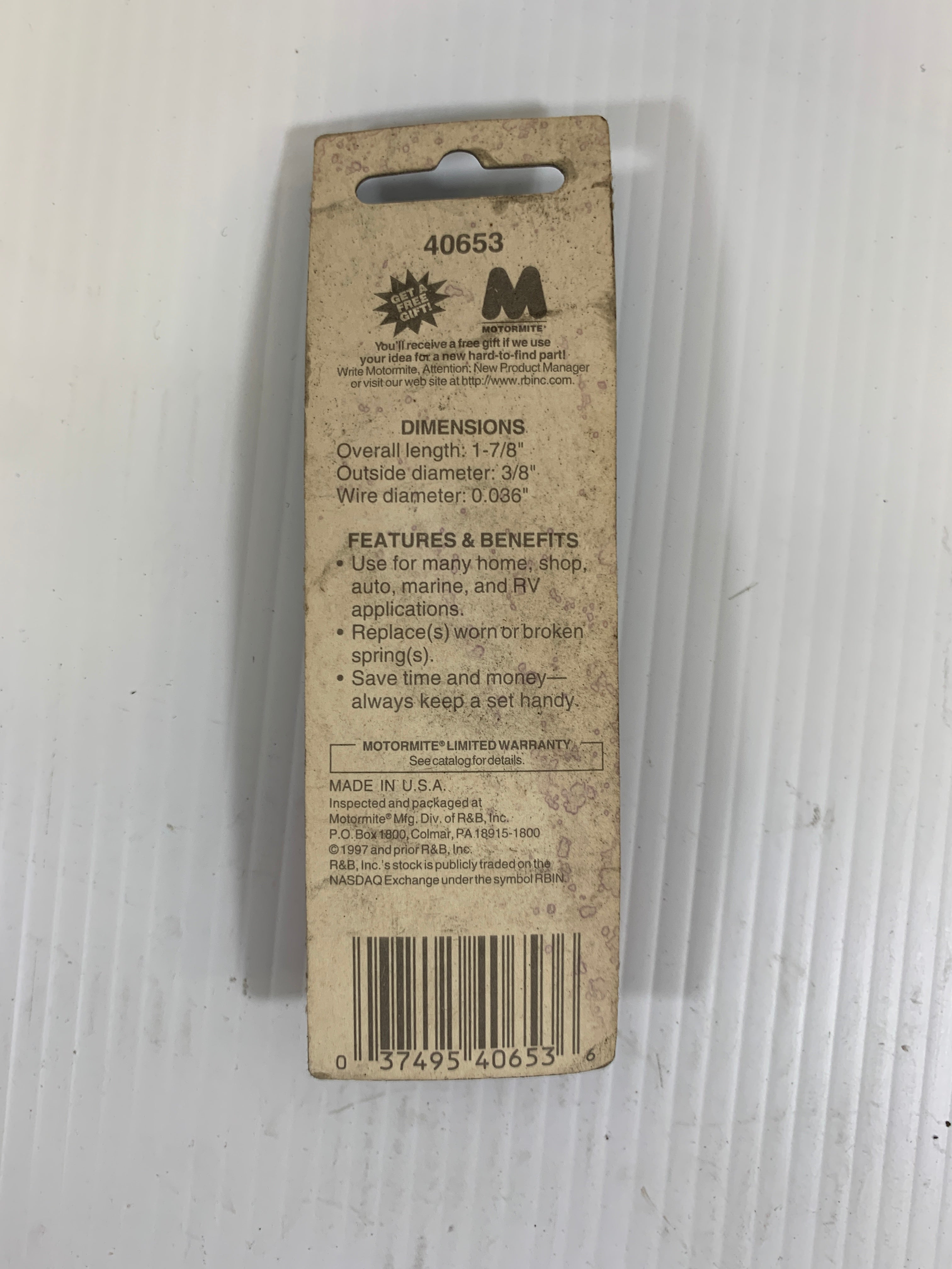 Motormite Extension Spring 40653 1 7/8"