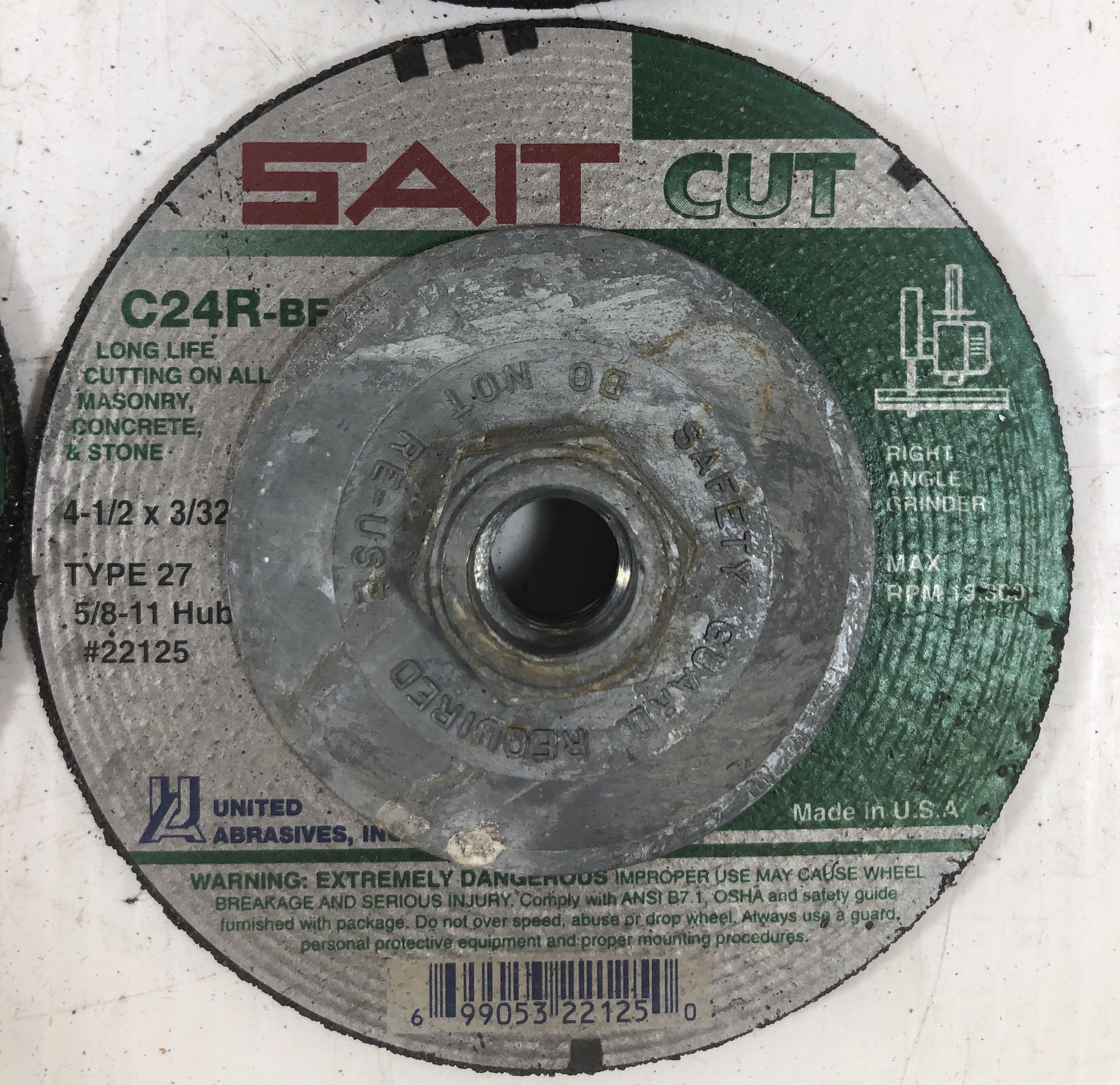 Sait Cut Grinding Wheel Right Angle 4 1/2" x 3/32" (Lot of 4)