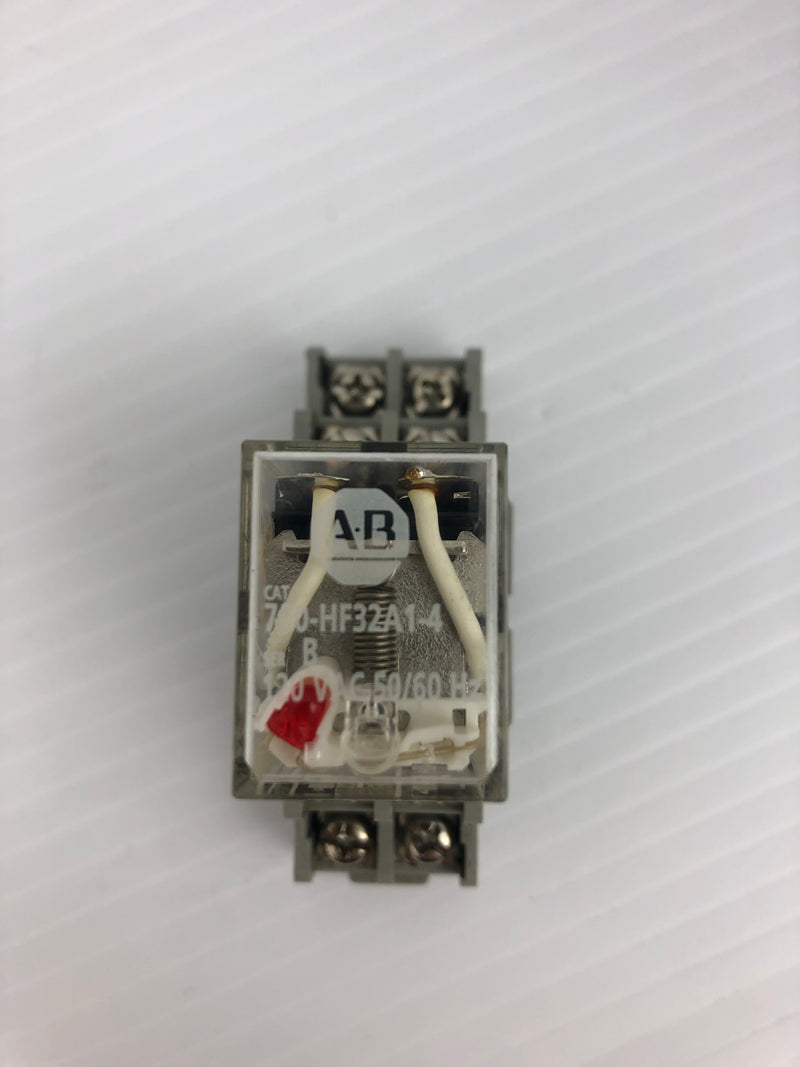 Allen-Bradley 700-HF32A1-4 Relay Ser. B 24VAC 10A 1/2HP With Idec SH2B-05 Base