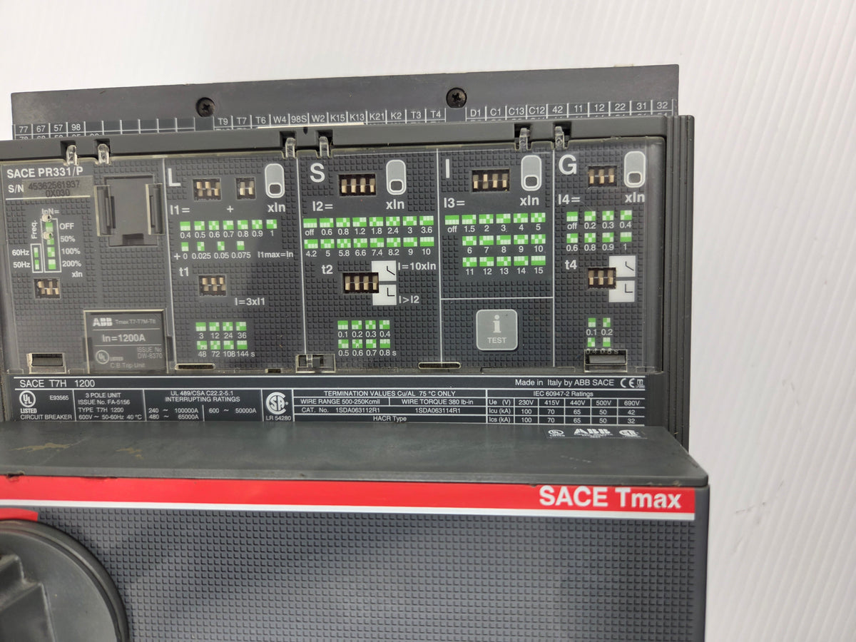 ABB SACE Tmax T7H 1200 Molded Case Circuit Breaker 1200A PR331/P BF41148605