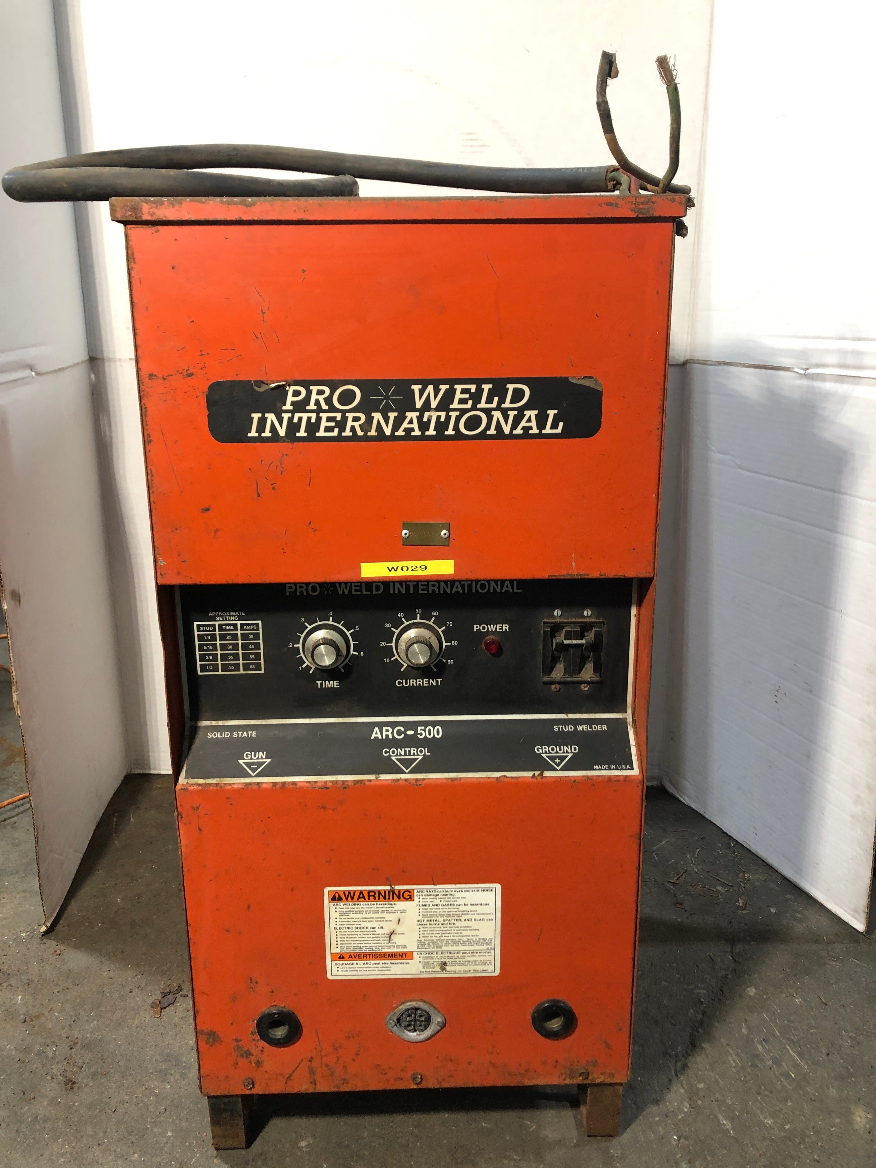 Pro Weld International ARC-500 Stud Welder 1930591 208-230-460V 100/100/50A 1PH