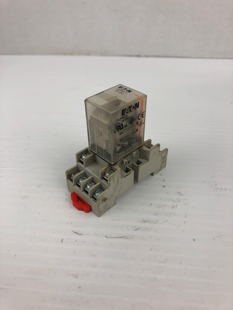 Eaton D2PR4T1 Relay with Base Socket D2PA6 Series B1