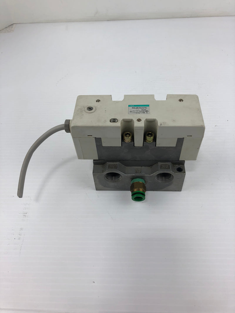 CKD PV5-8R-FG-S-TC Solenoid Valve with Block