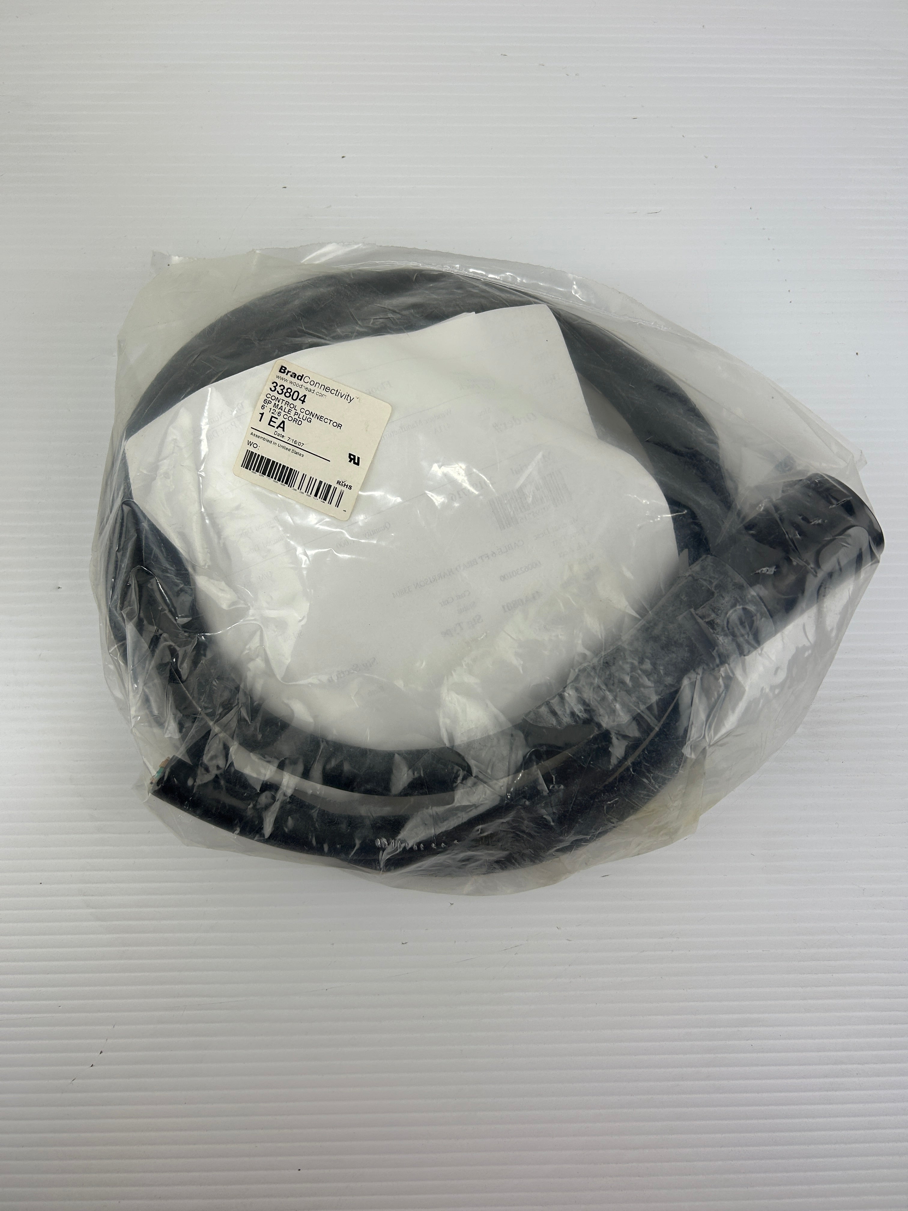 Brad Connectivity 6' Cable 33804 Control Connector 6P Male Plug 12/6 Cordset