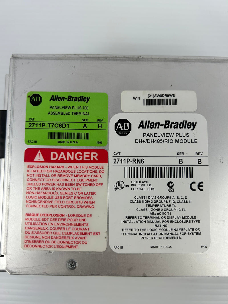 Allen-Bradley 2711P-T7C6D1 PanelView Plus 700 Series A Touch Screen 2711P-RN6